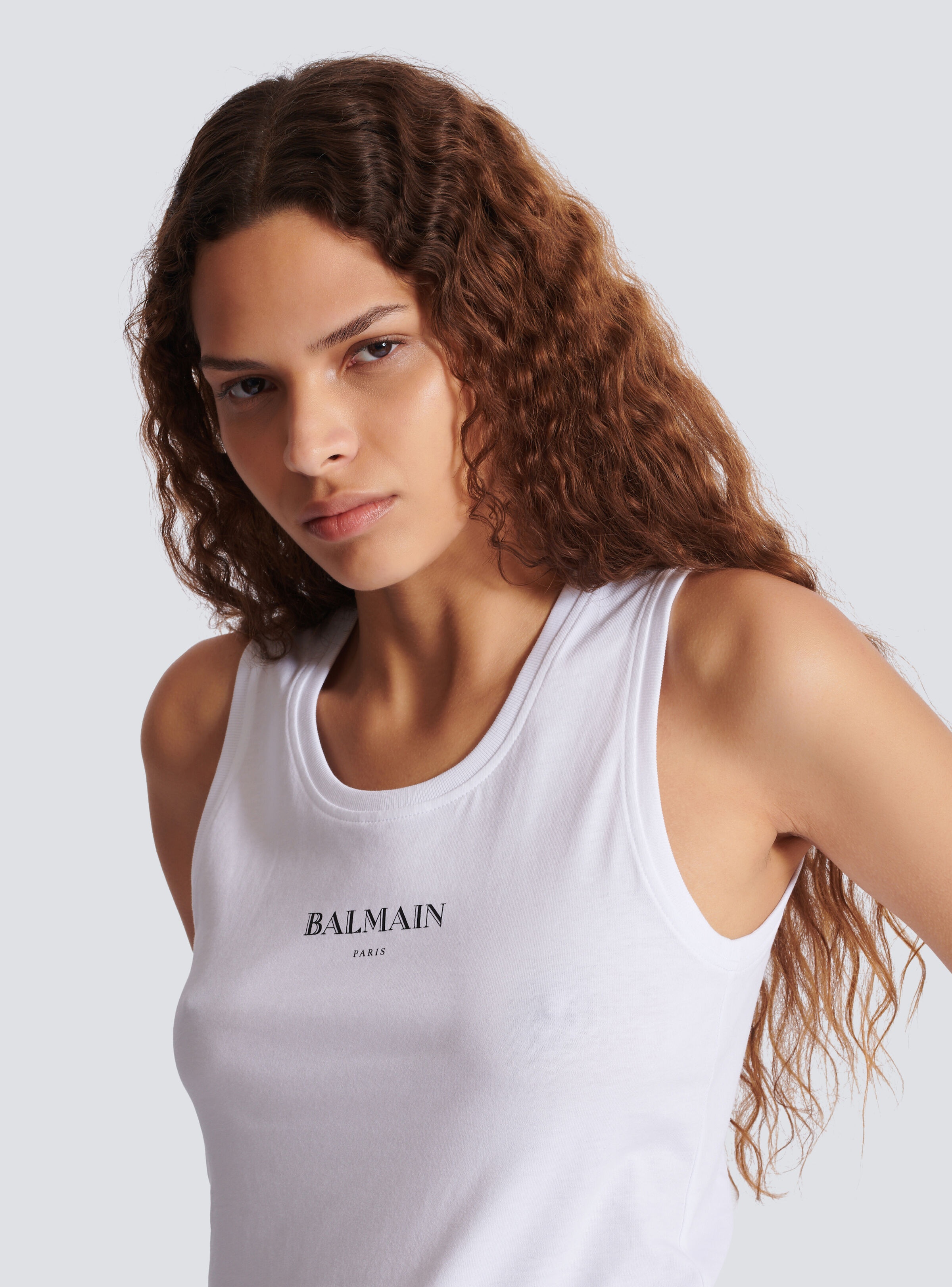 Tank top with Balmain print - 7