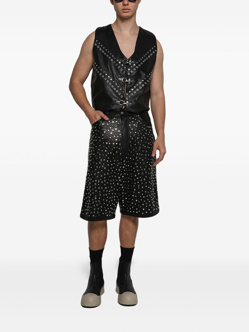 EARTHLING VIP leather stud-embellished shorts outlook