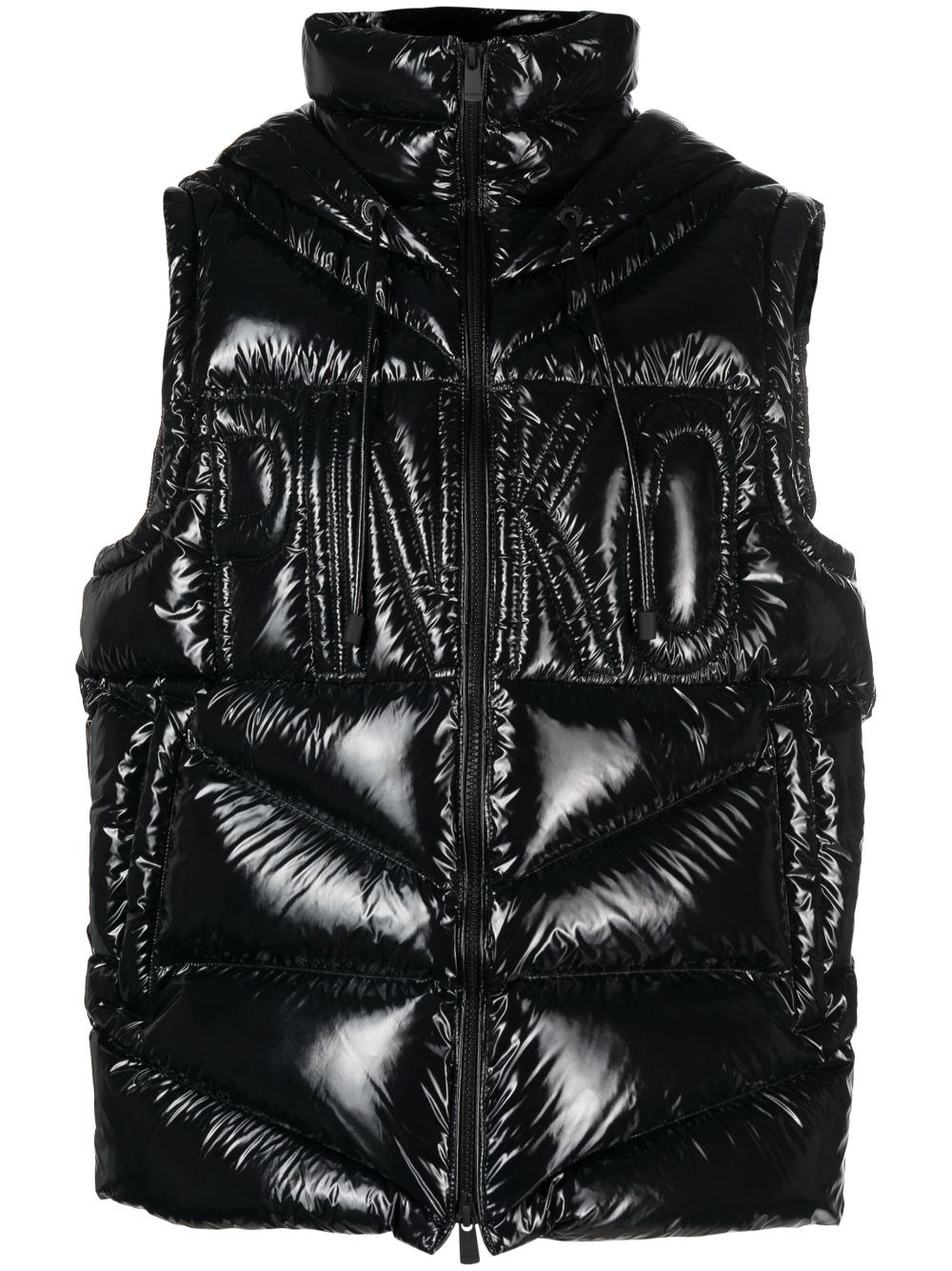 logo-embossed puffer gilet - 1