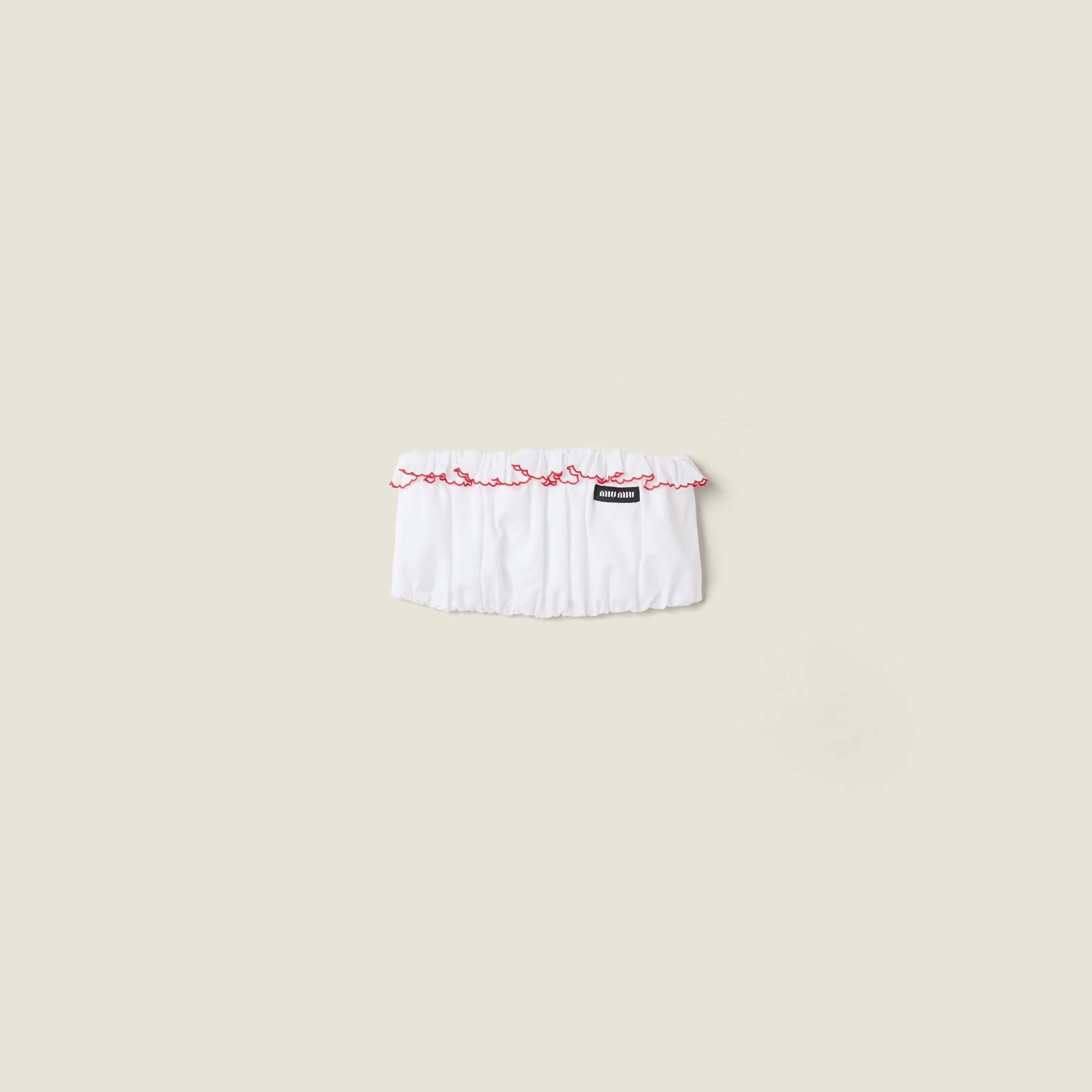 Embroidered poplin bandeau top - 1