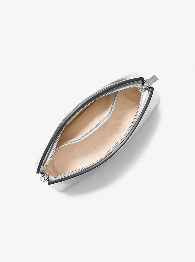 MICHAEL KORS Athena Small Metallic Leather Convertible Clutch outlook
