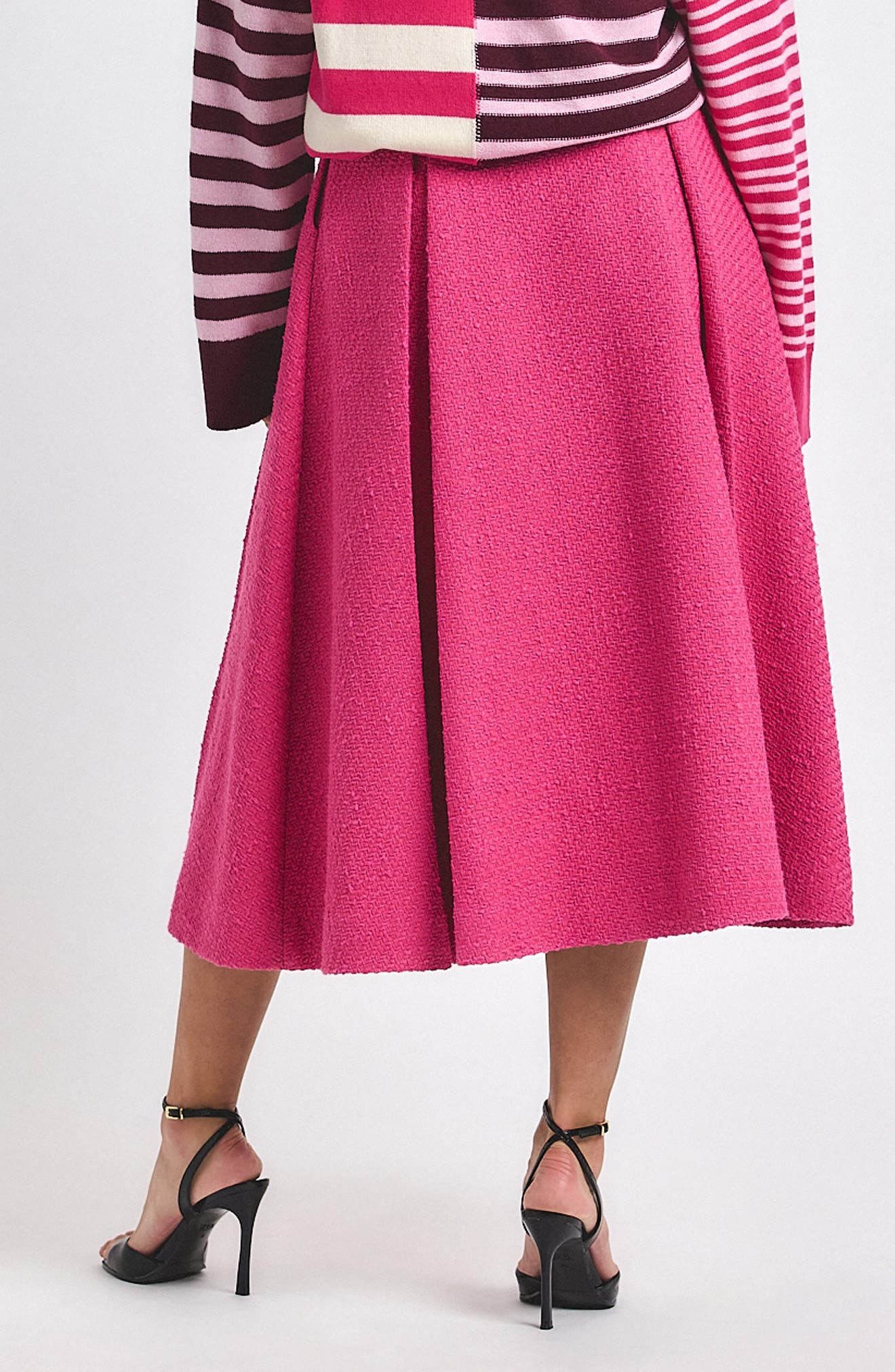 Derek Lam 10 Crosby Fenella Tweed Midi Skirt in French Rose at Nordstrom - 2