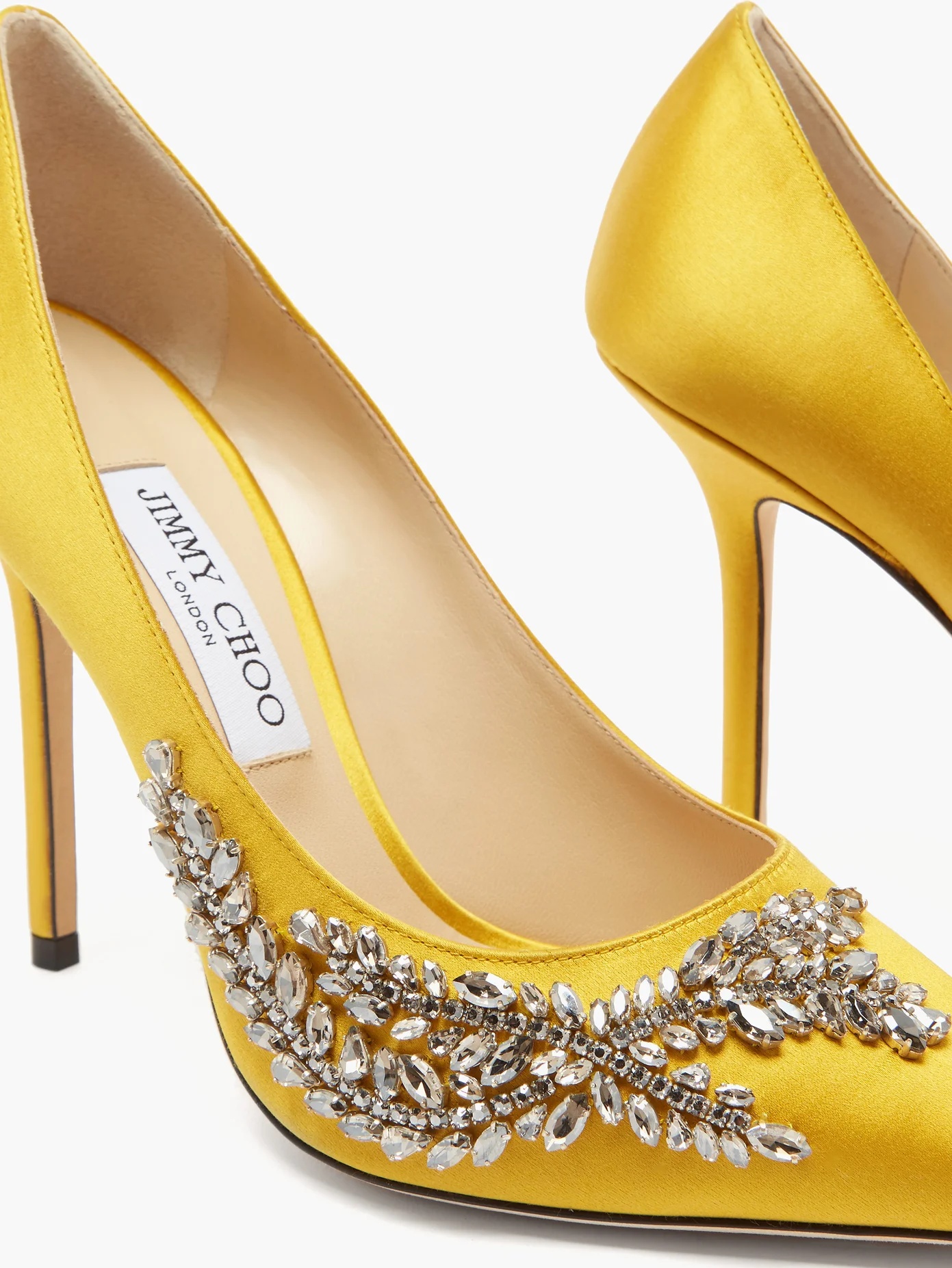 Love crystal-embellished satin pumps - 6