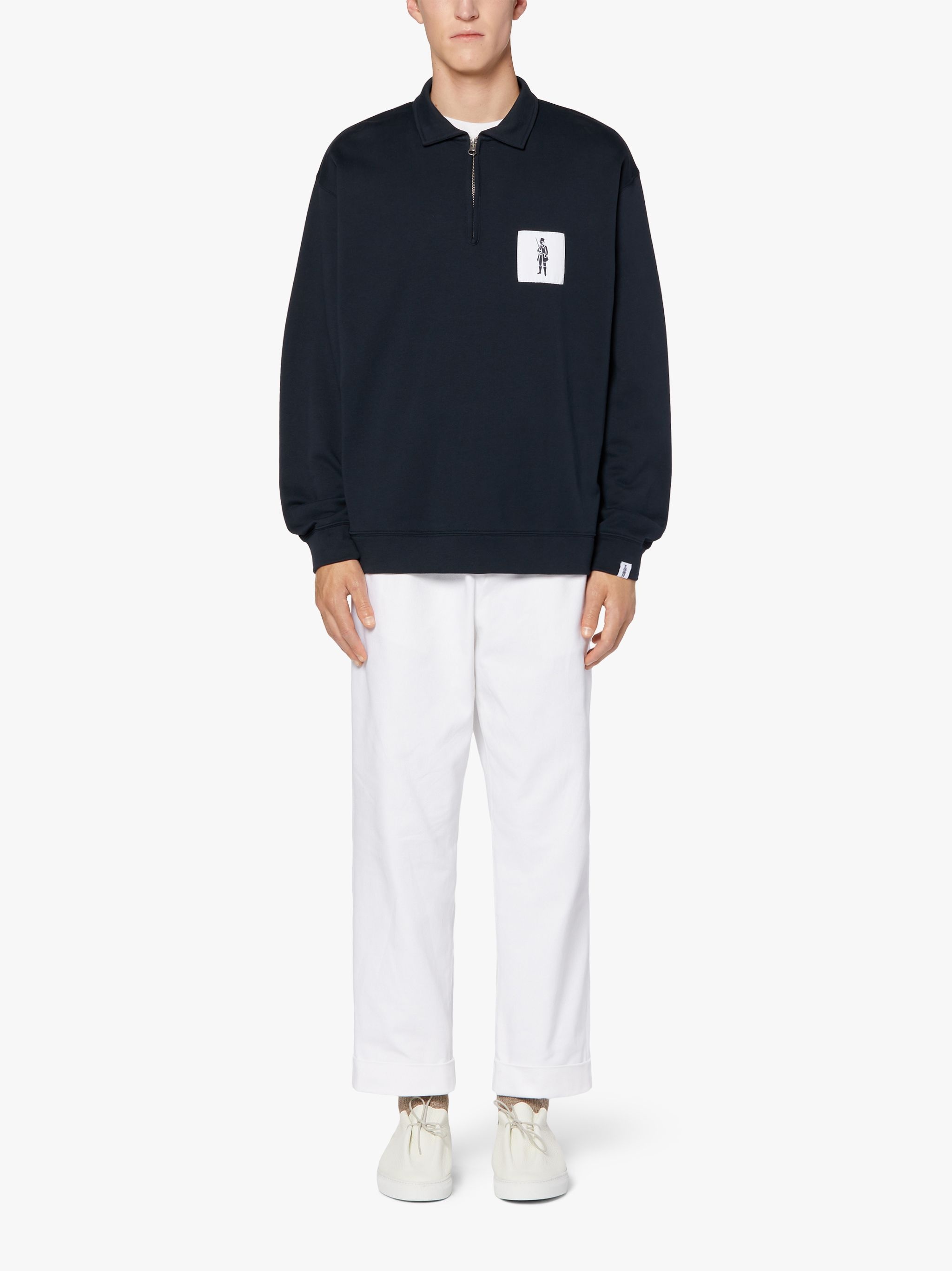 NAVY COTTON ZIP FRONT SWEATSHIRT | GJM-200 - 2
