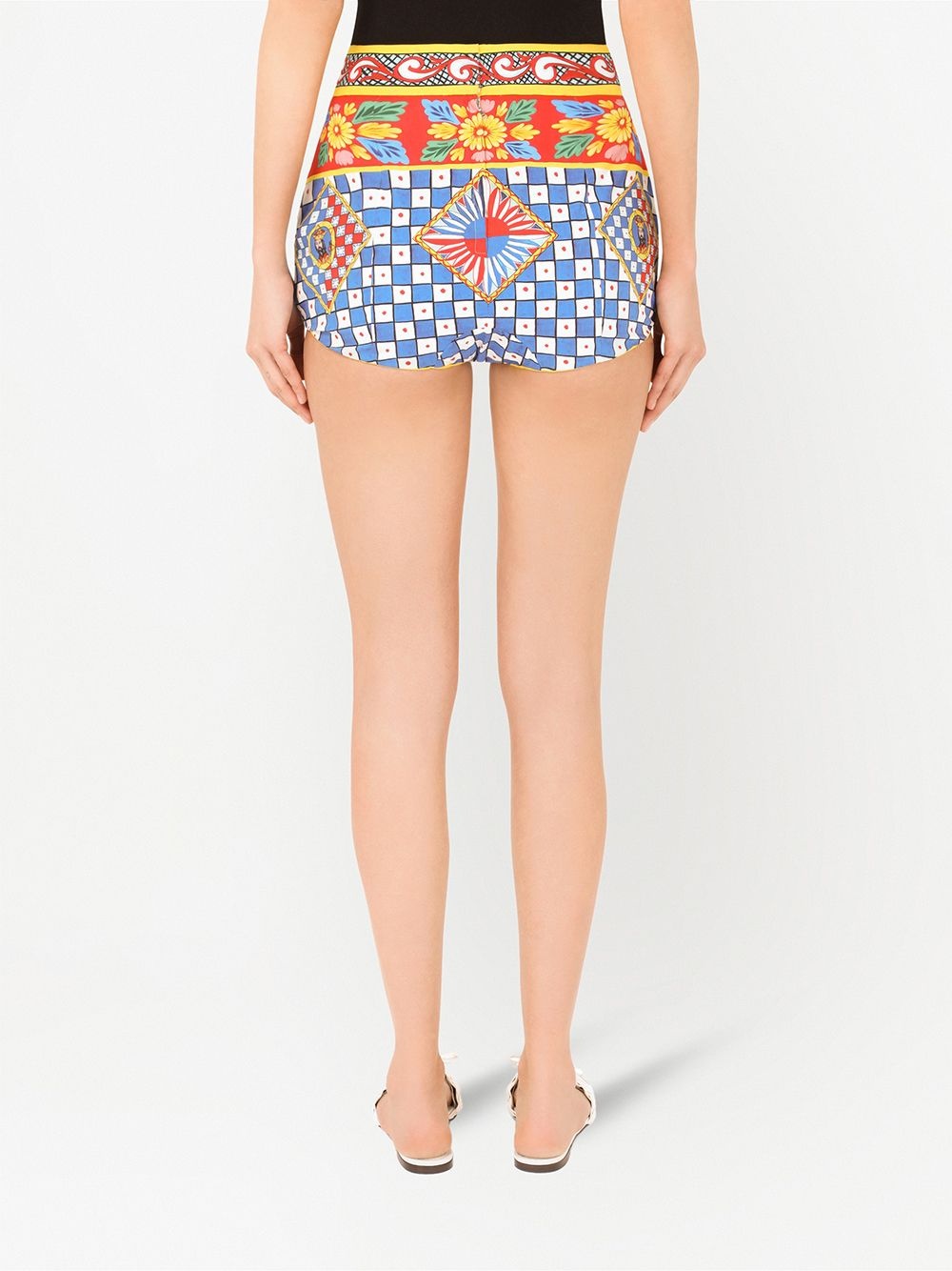 Carretto-print poplin shorts - 4