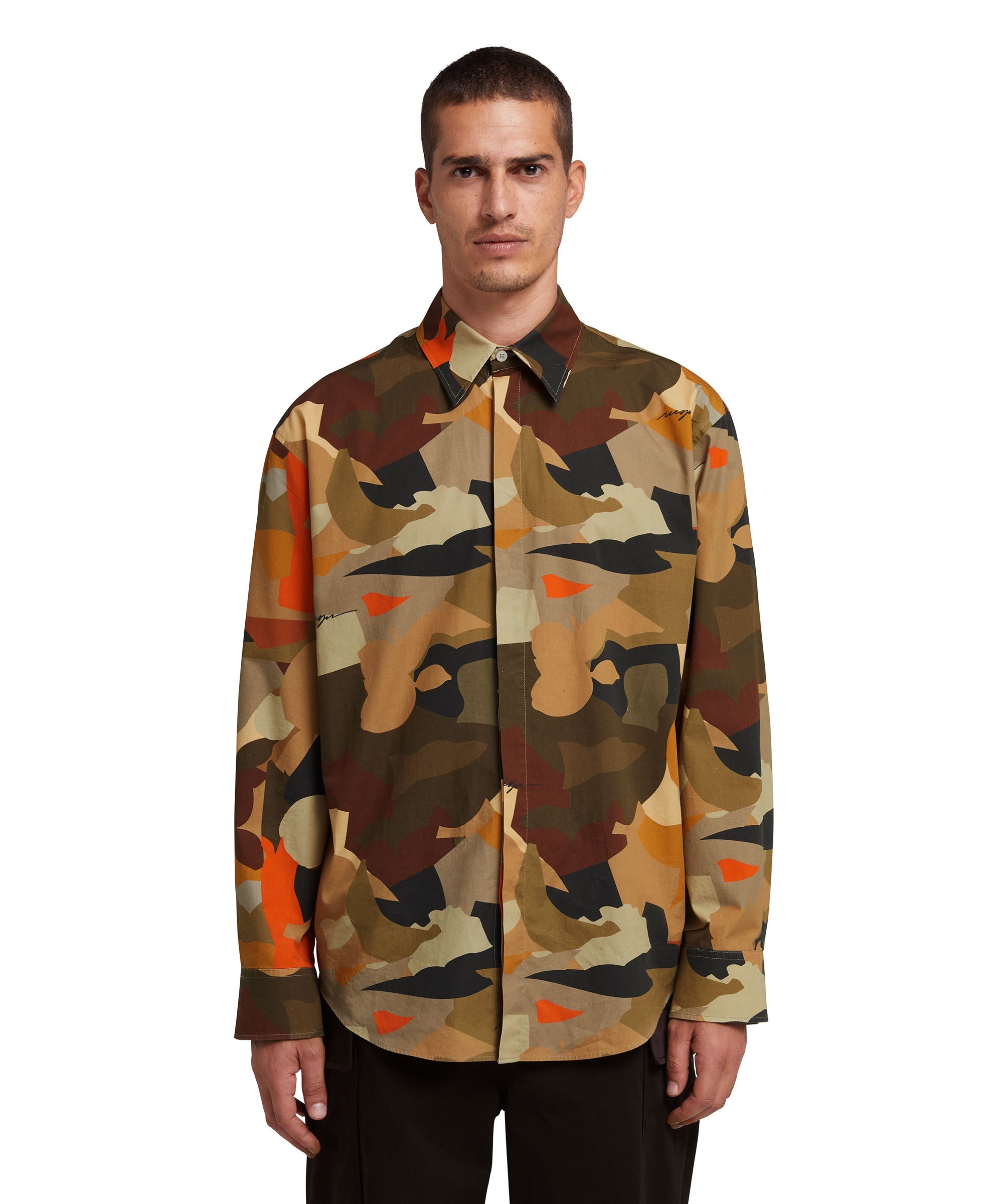 Poplin shirt with "geo camo" print - 2