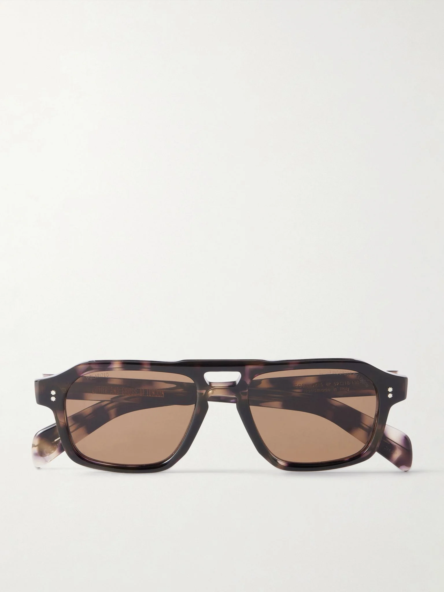 GR15 Double-Bridge Aviator-Style Acetate Sunglasses Brown - 1
