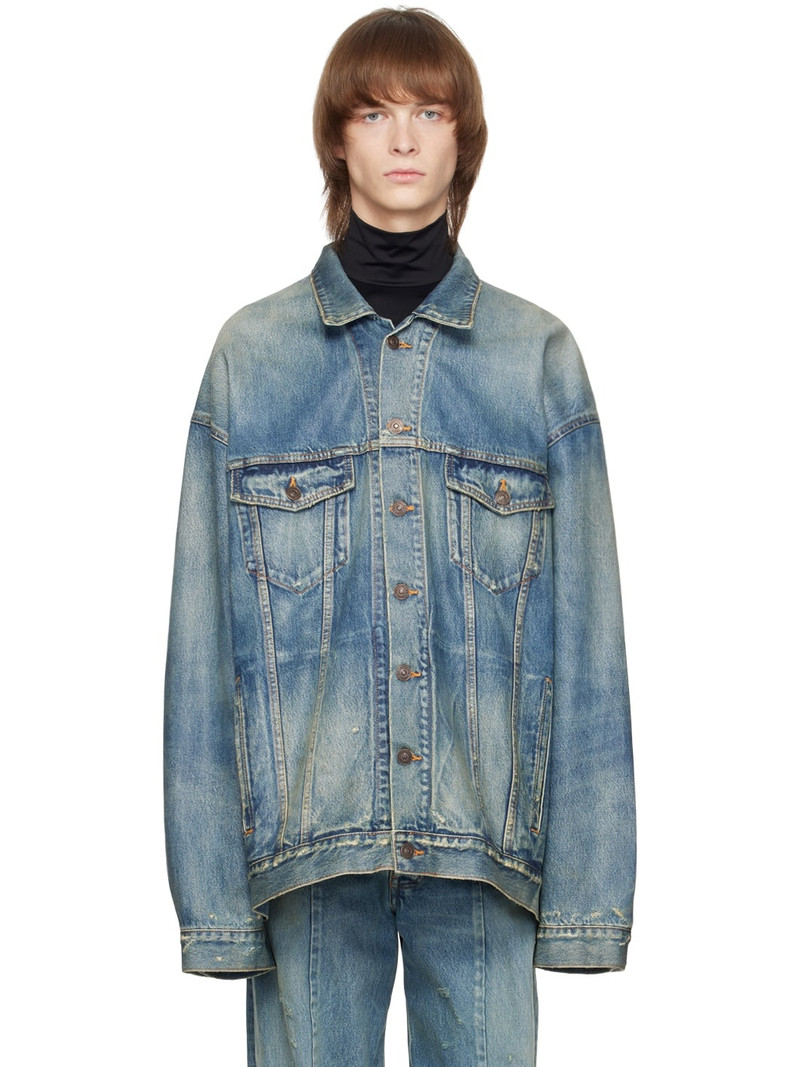 distressed denim jacket - 1