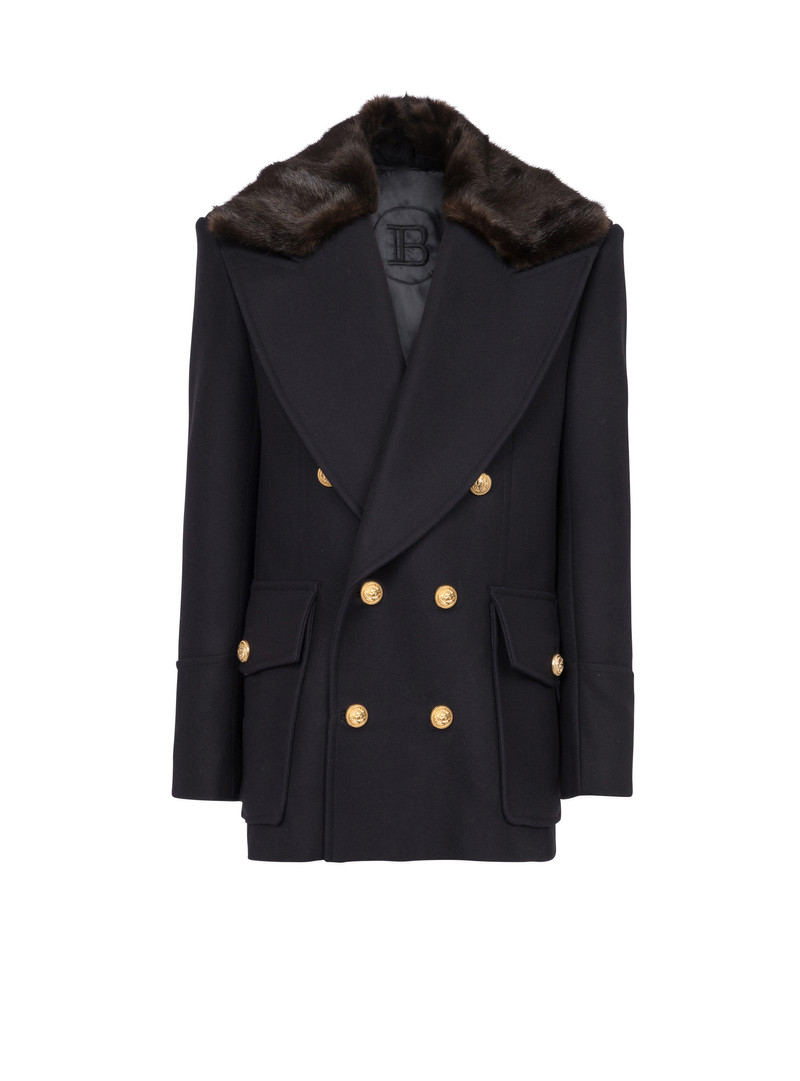 Unisex - Six-button wool coat with detachable collar 1