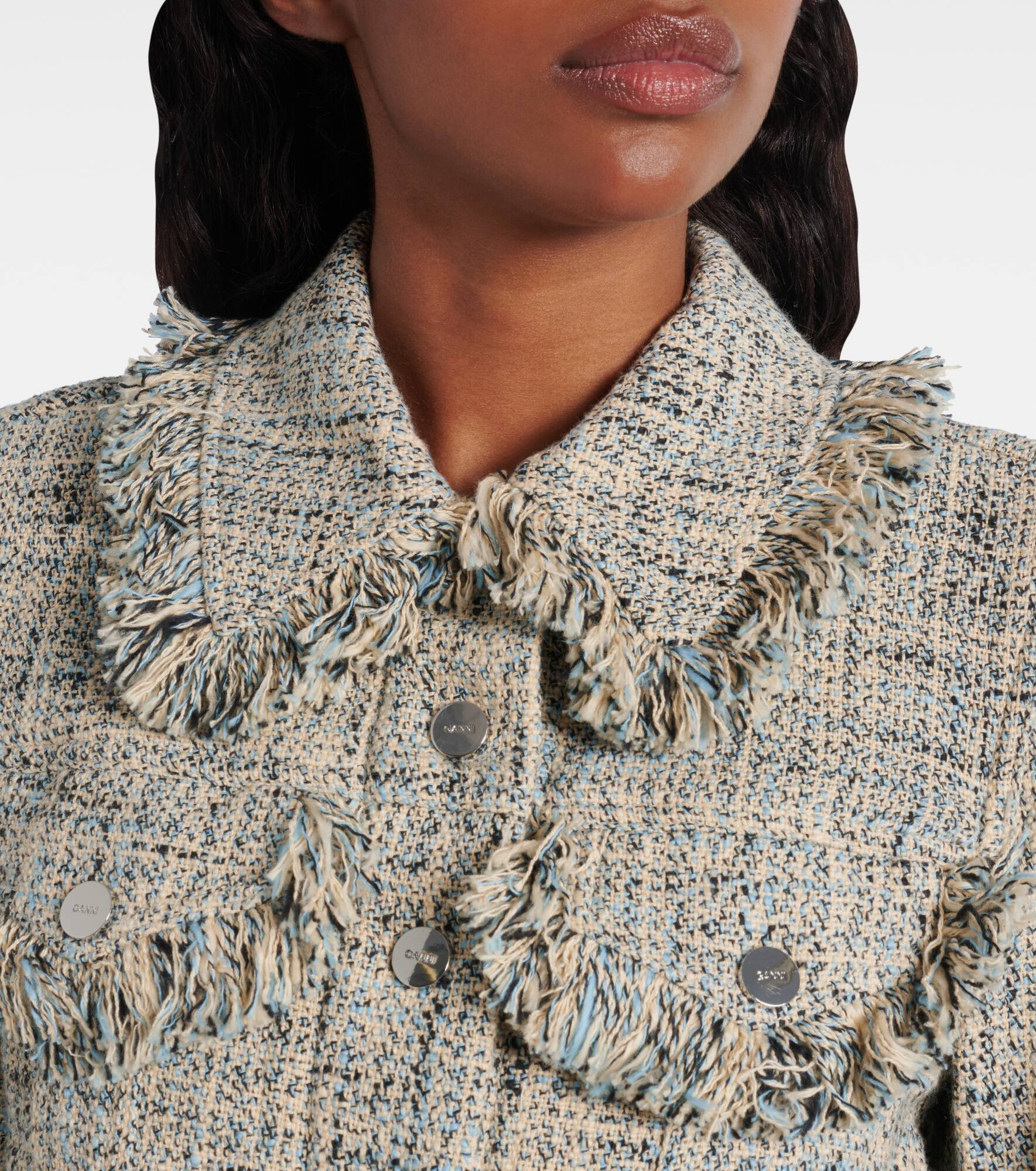Cropped cotton tweed jacket - 4