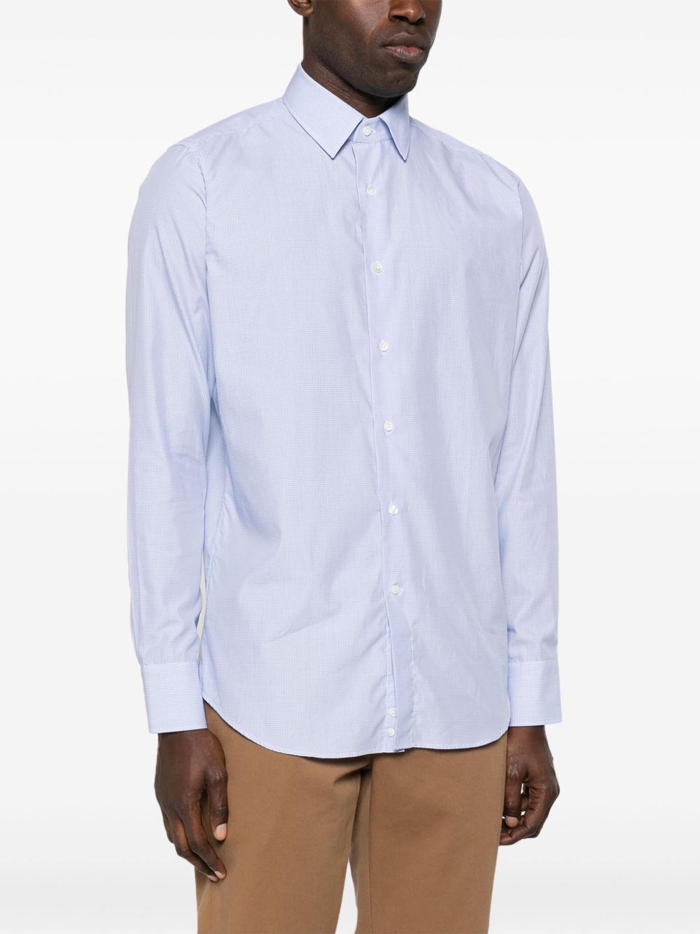 grid-pattern shirt - 3