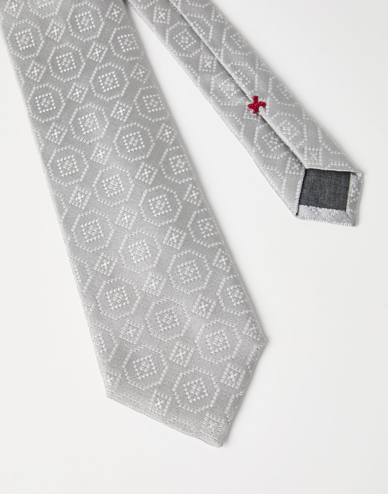 Silk tie with geometric pattern - 2