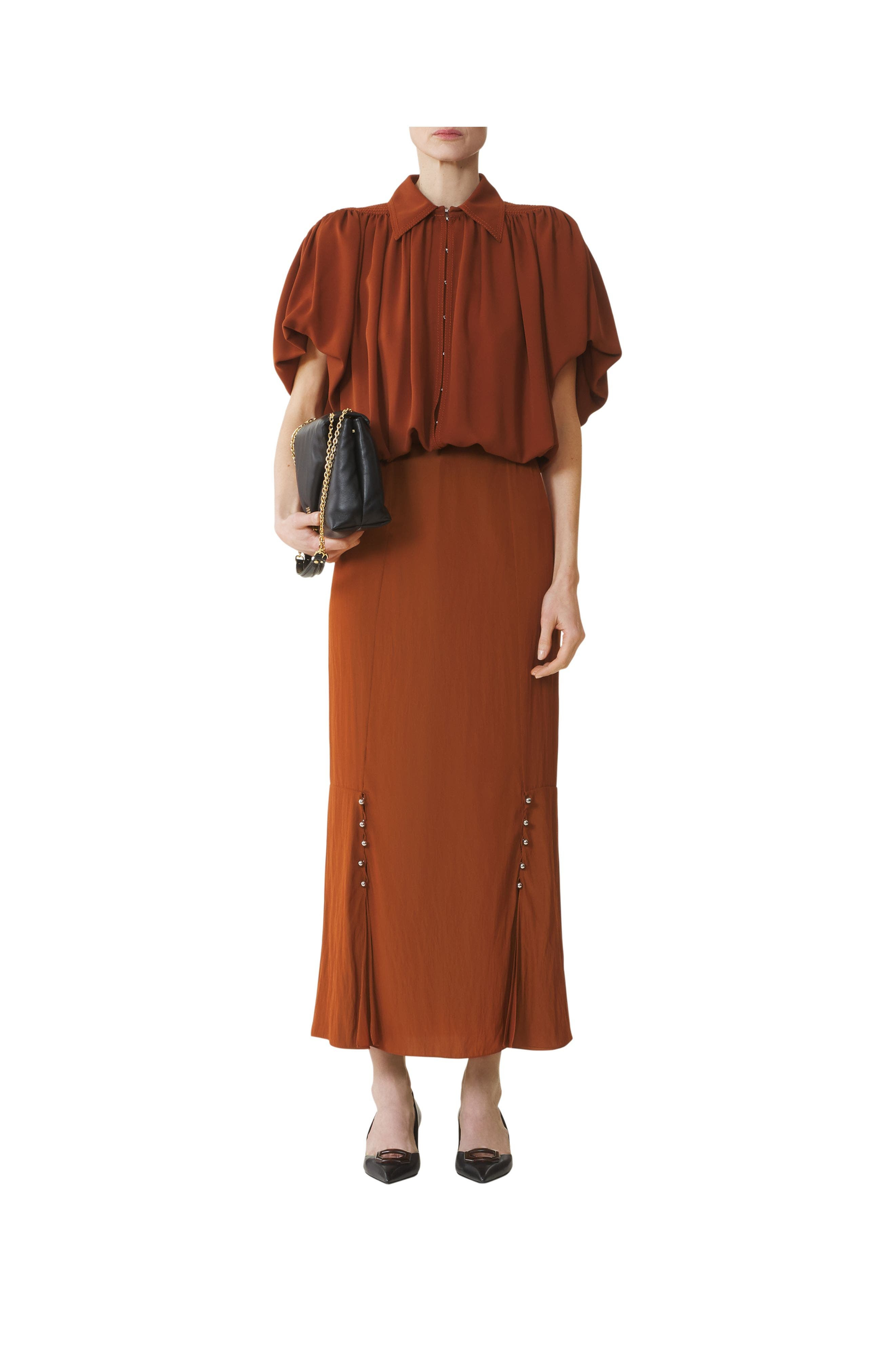 Lanvin Top In Silk Georgette in Chestnuts at Nordstrom - 2