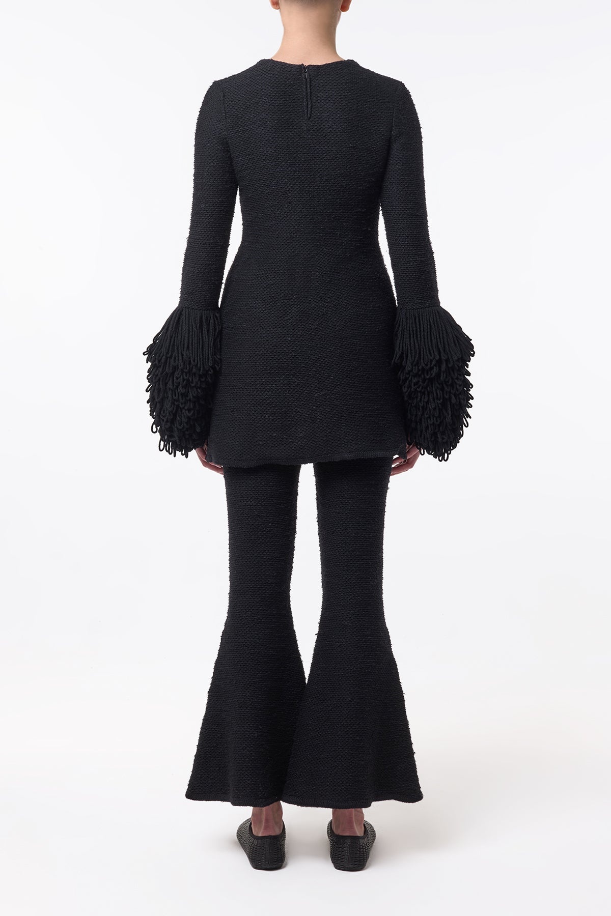 Liam Knit Mini Dress in Black Cashmere Silk - 5