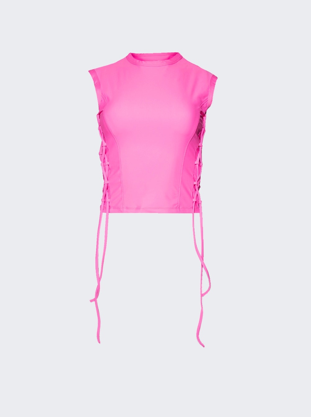 Tie Fastening Tank Top Hot Pink - 1