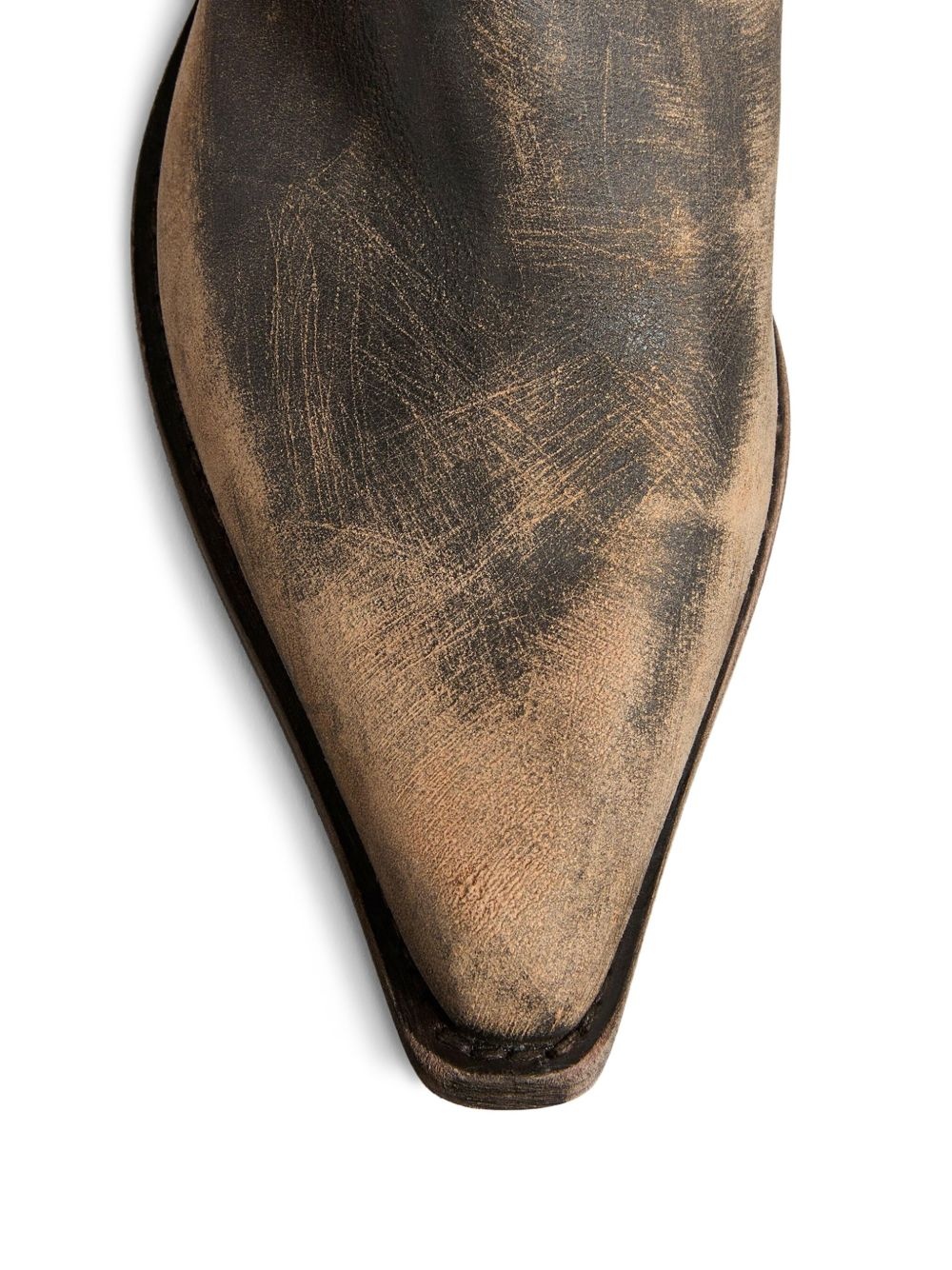 calf leather pointed-toe boots - 3