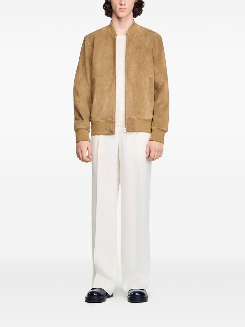 Sandro zip-up leather jacket outlook