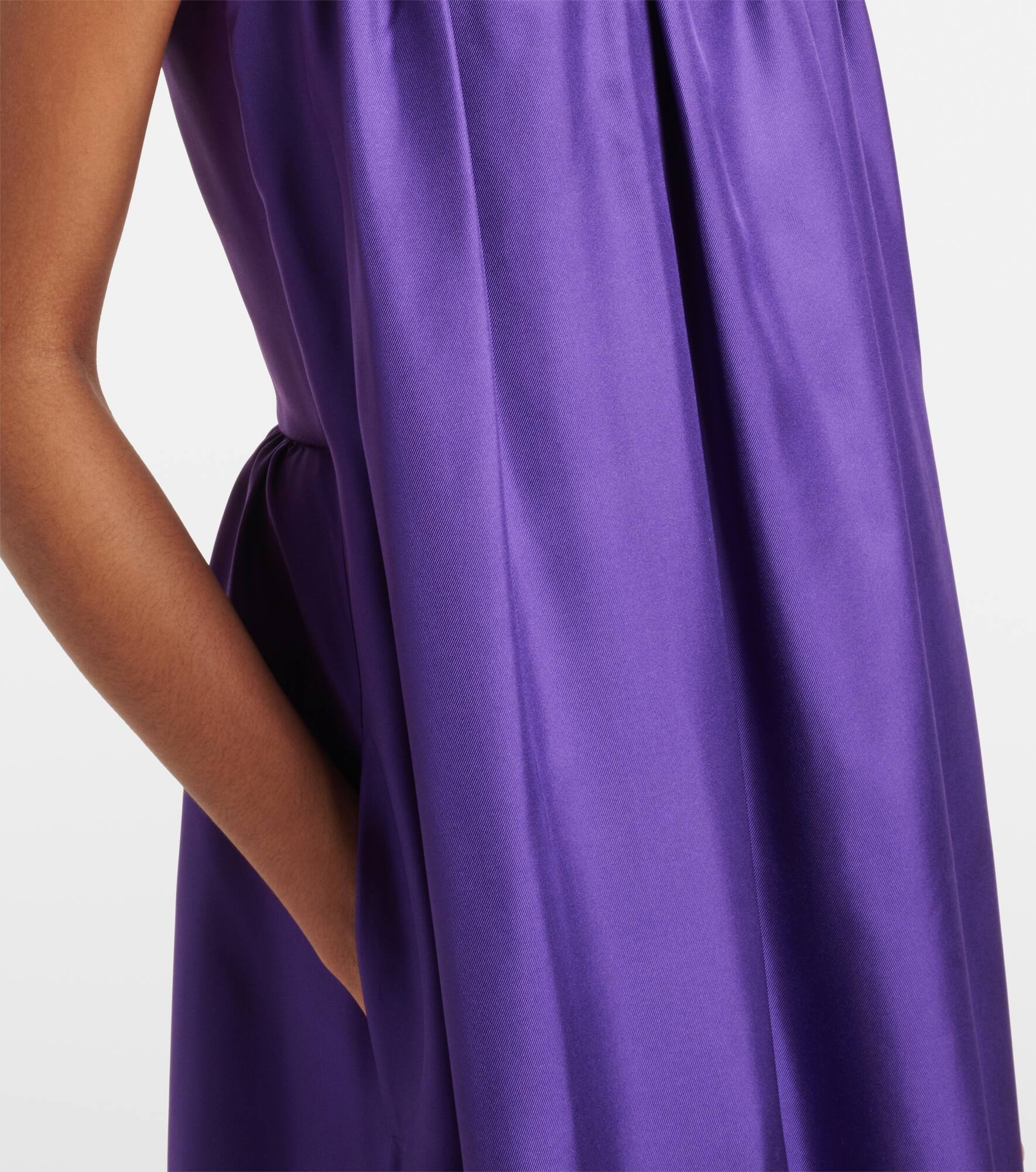 Edda pleated silk maxi dress - 5