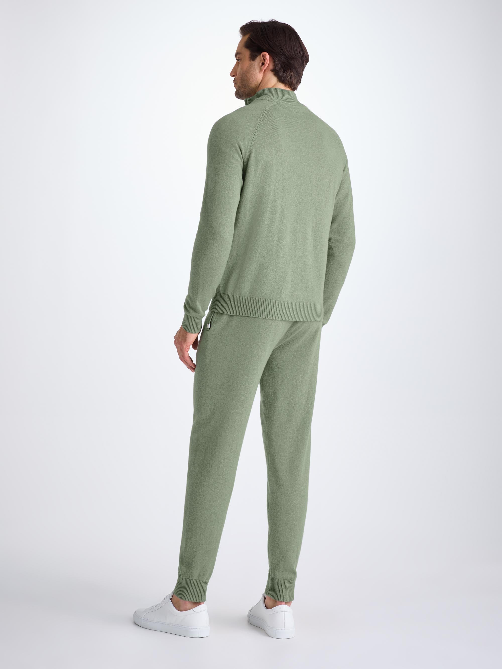 Men's Half-Zip Sweater Finley Cashmere Sage Green - 4