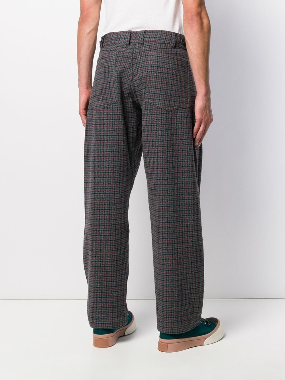 houndstooth straight trousers - 4