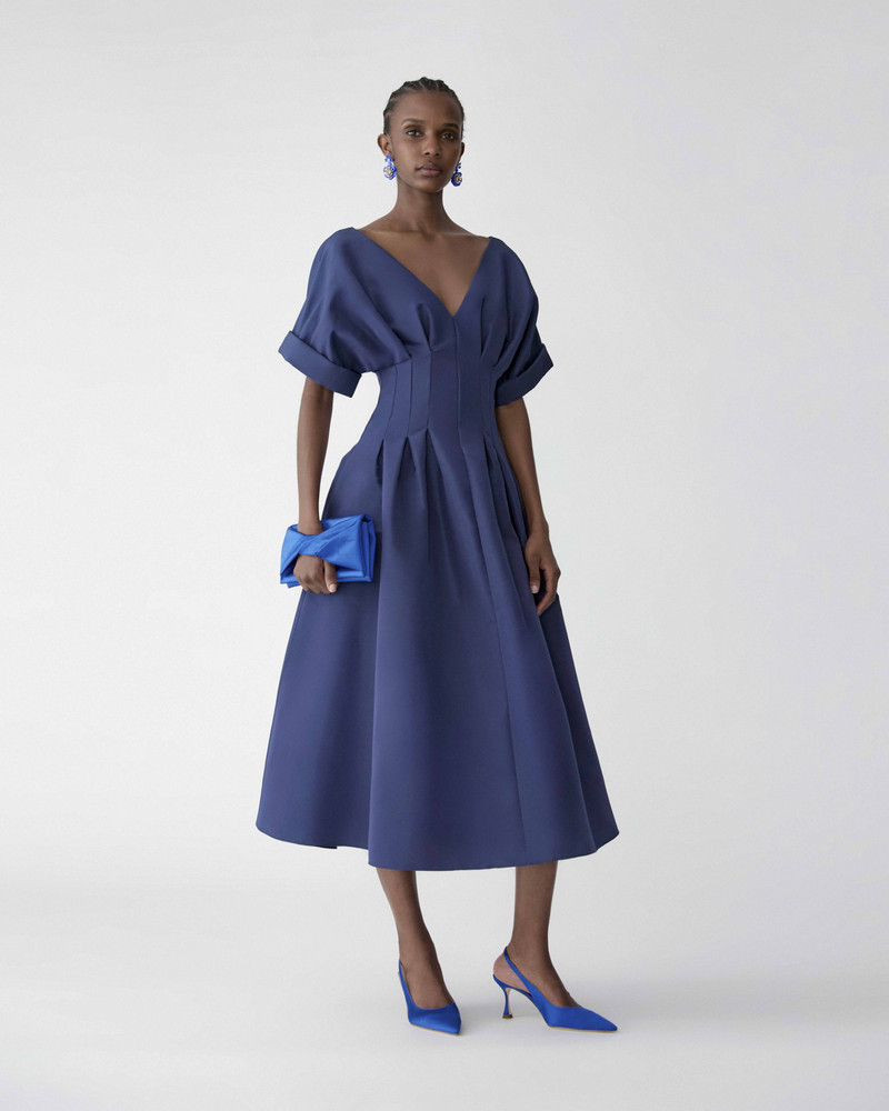 CAROLINA HERRERA Gathered Waist Midi Dress outlook