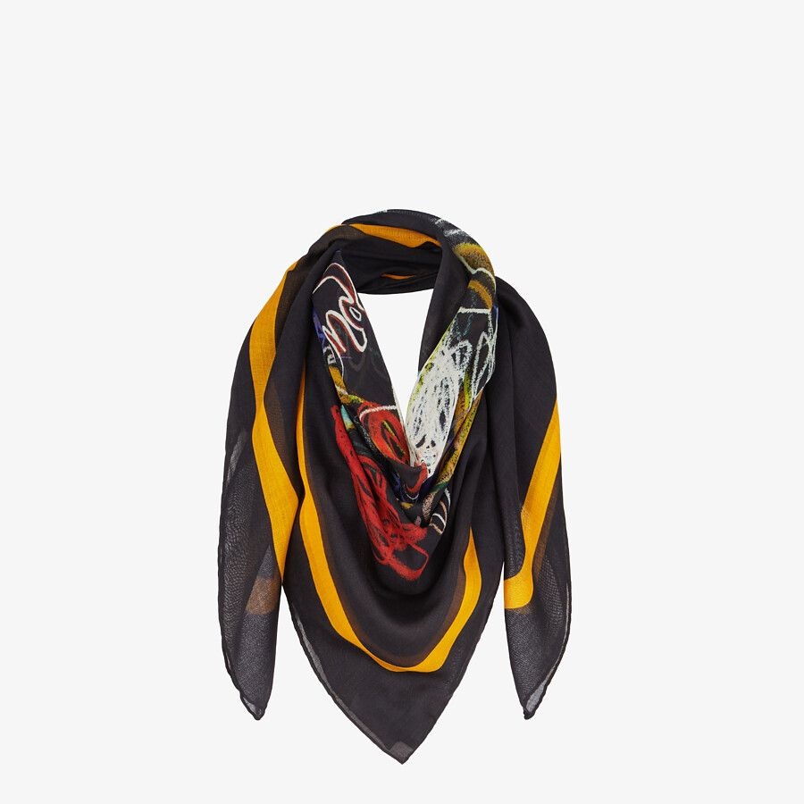Black silk scarf - 2