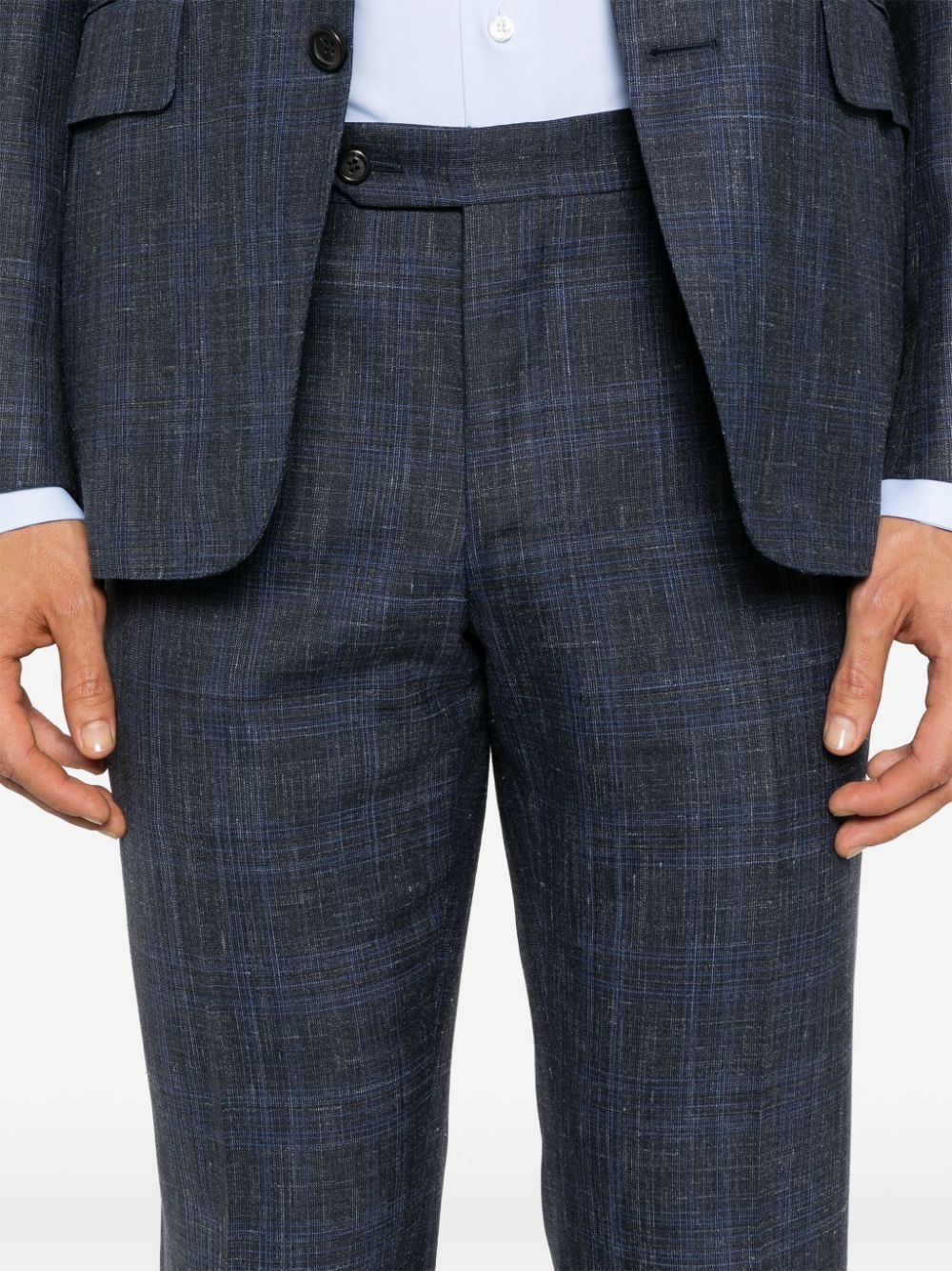 check-pattern single-breasted suit - 6
