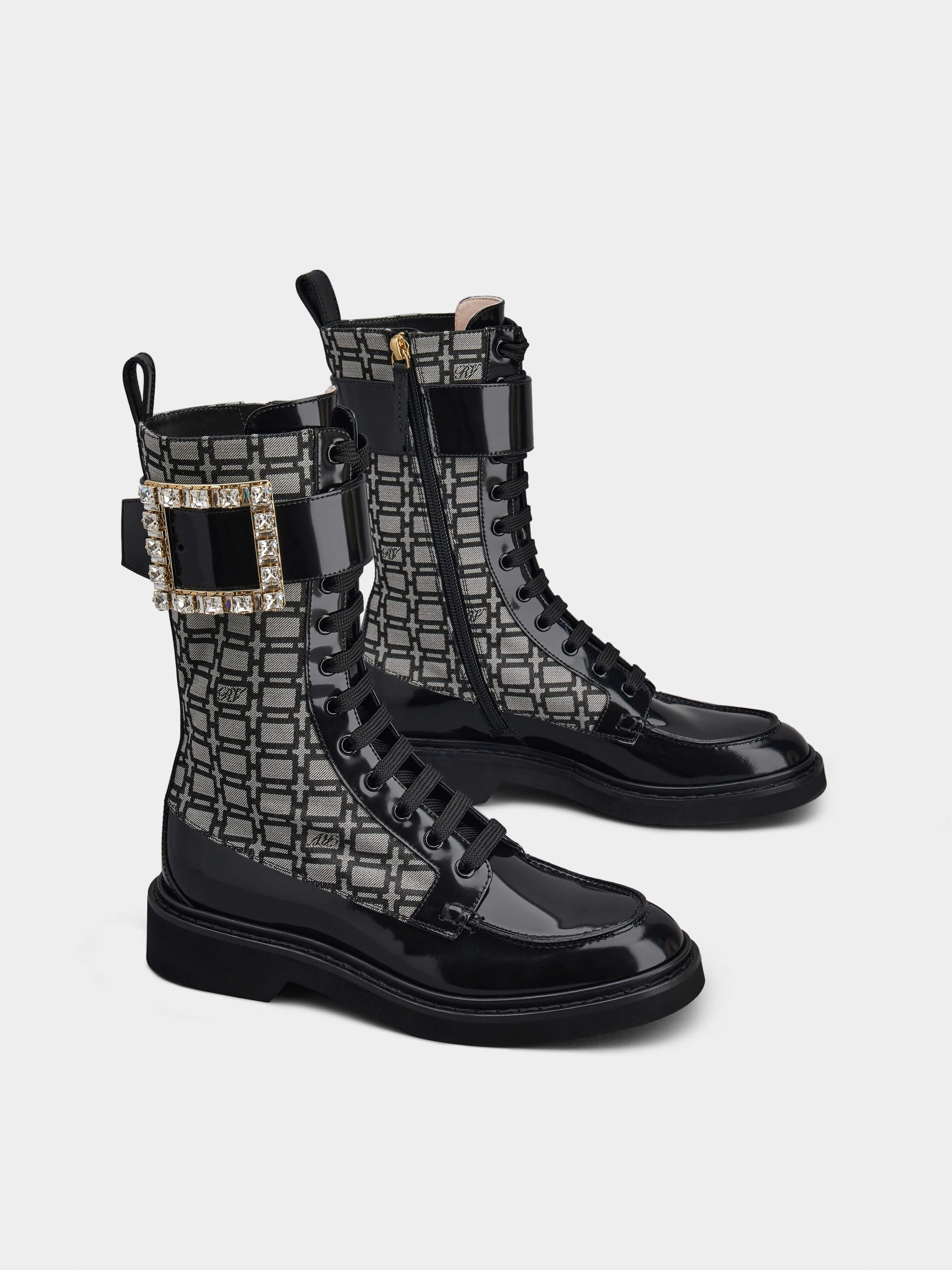 Viv' Rangers Strass Buckle Boots in Fabrics - 2
