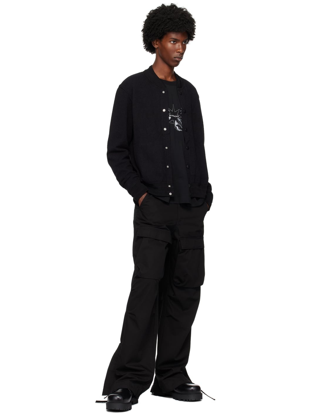 Black Flap Pocket Cargo Pants - 4