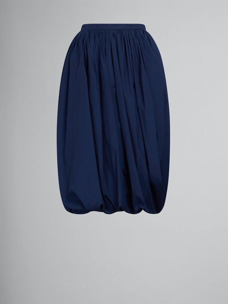 DEEP BLUE BIO POPLIN BALLOON MIDI SKIRT 1