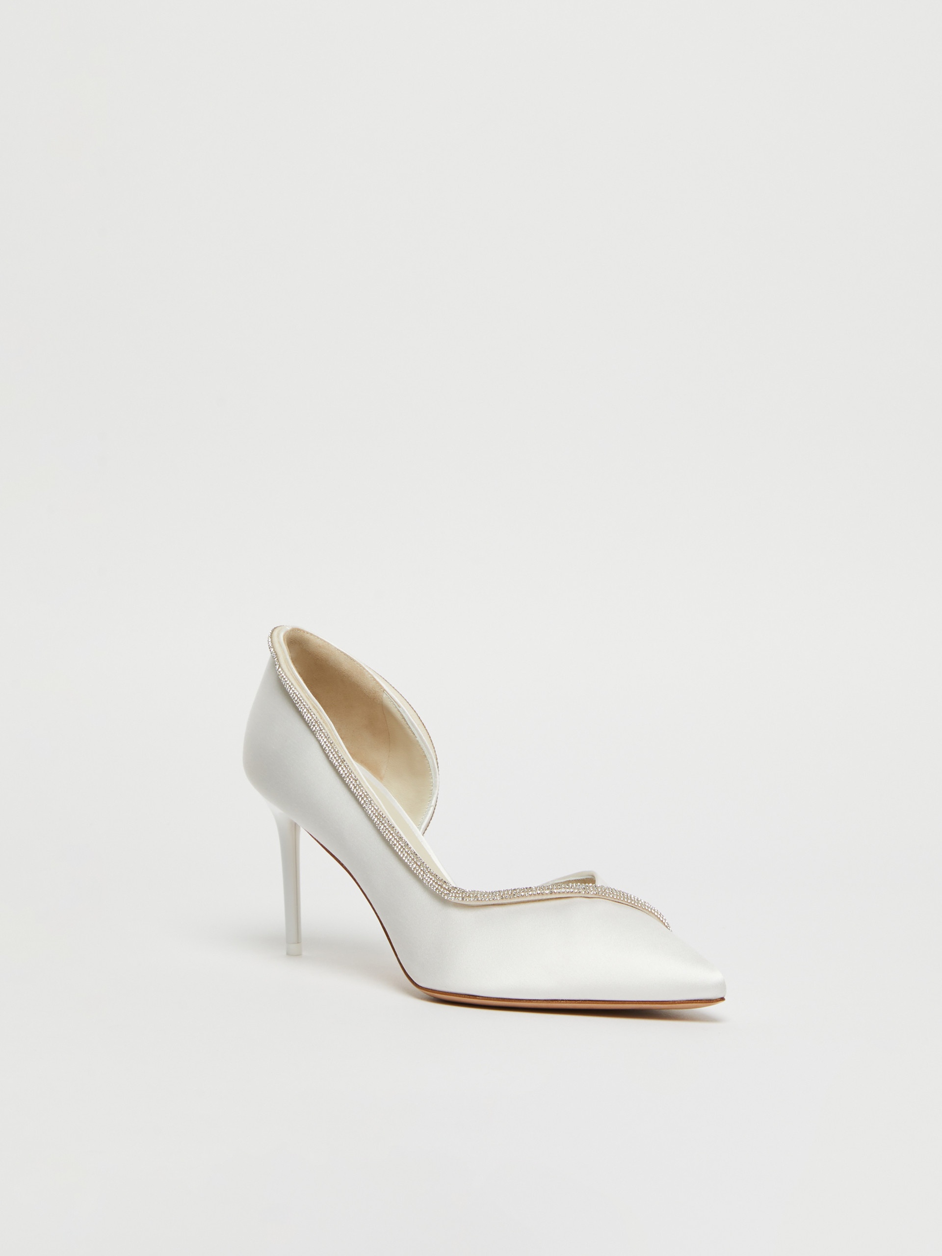PUMPCRYSTAL80 Crystal-adorned satin court shoes - 2