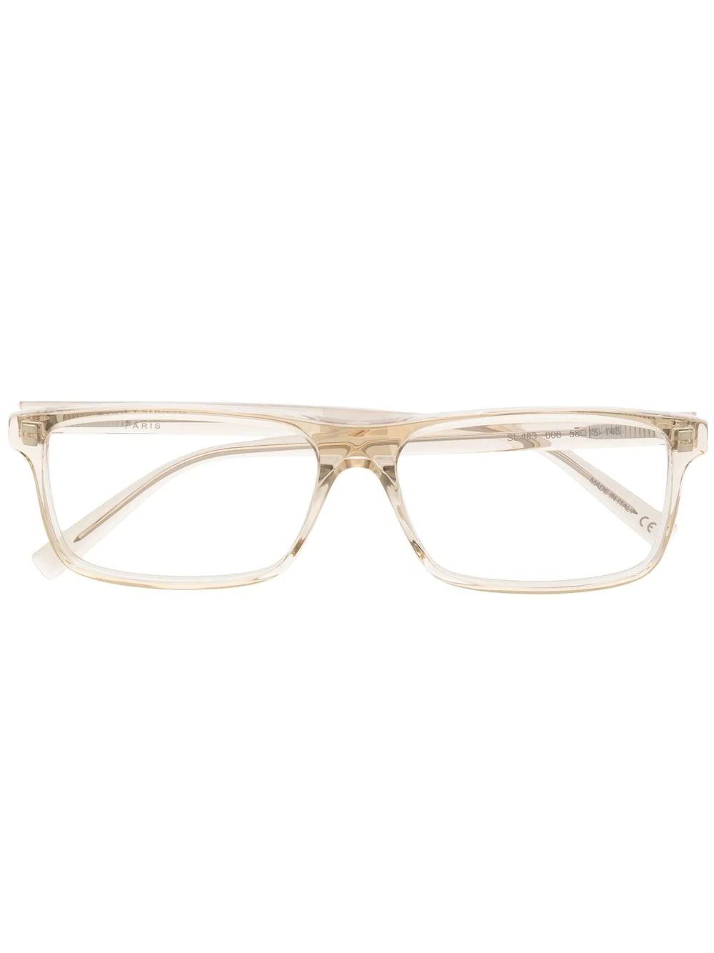 tortoiseshell-effect rectangle-frame glasses - 1