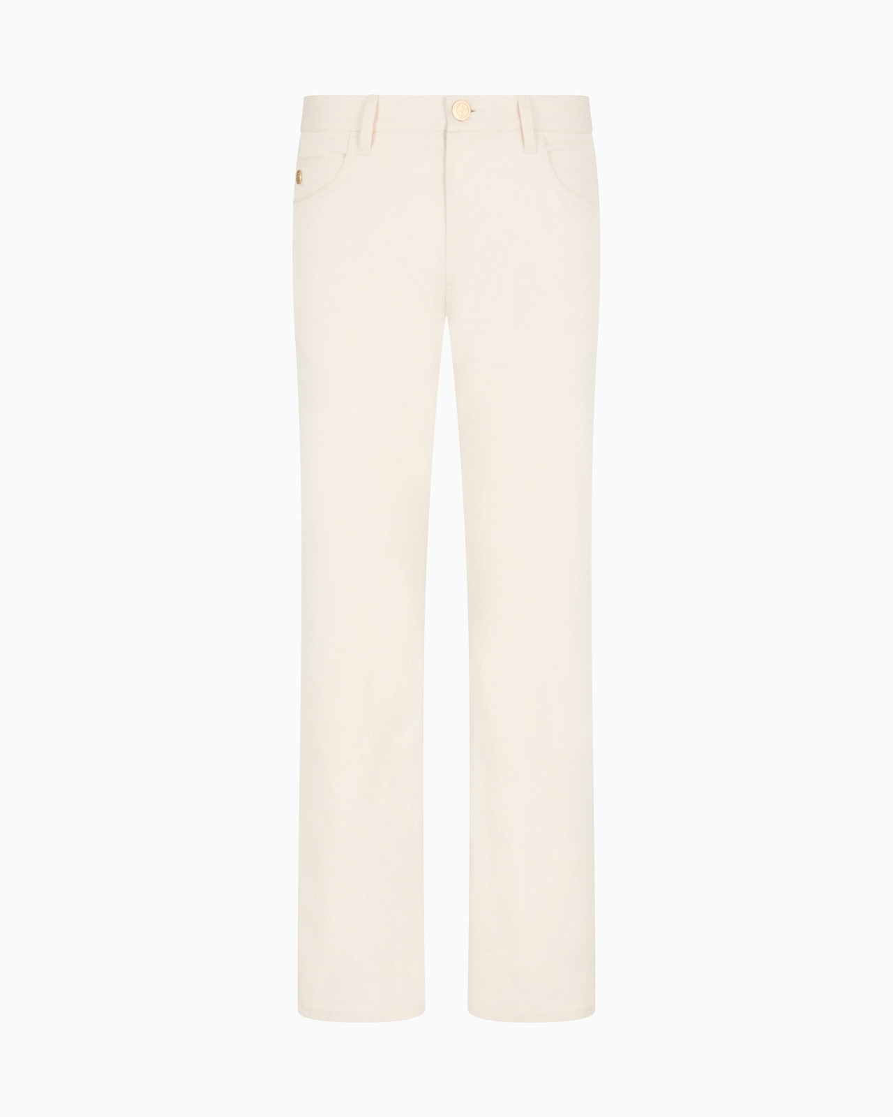 STRETCH COTTON AND SILK, REGULAR-FIT, FIVE-POCKET TROUSERS - 1