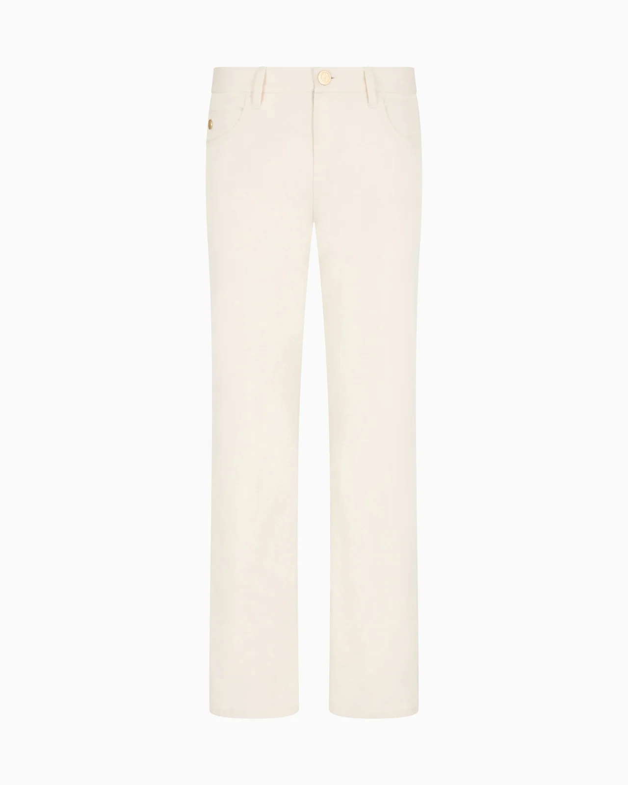 STRETCH COTTON AND SILK, REGULAR-FIT, FIVE-POCKET TROUSERS - 1