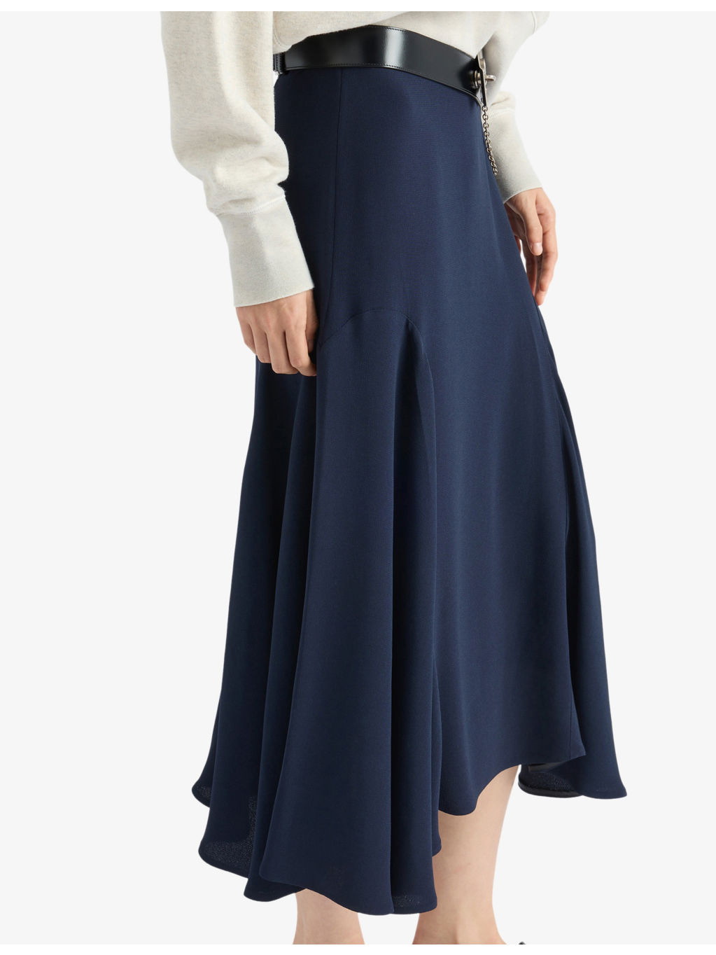 Cady Flared Woven Midi Skirt - 5