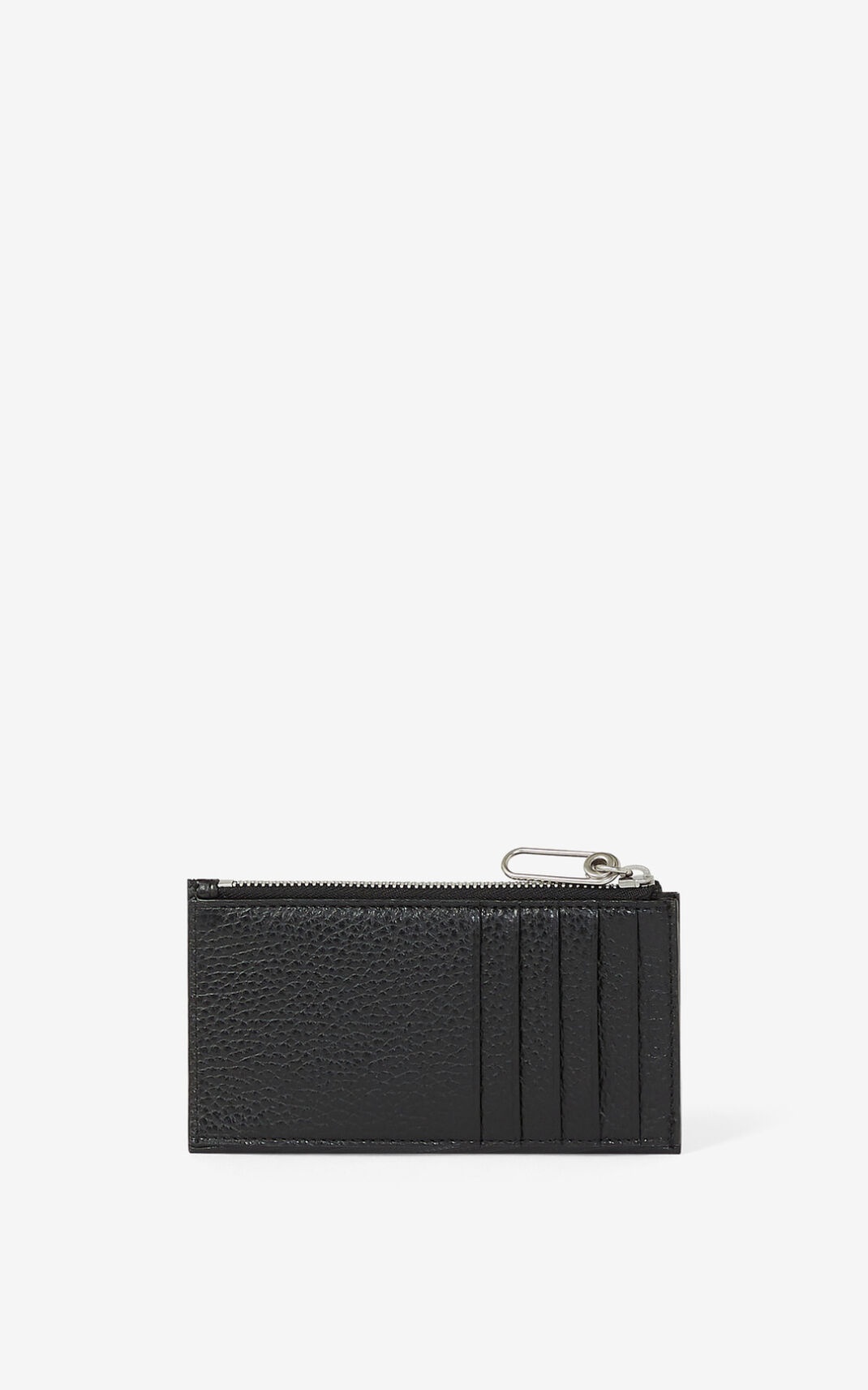 KENZO Imprint zipped grained leather cardholder - 2