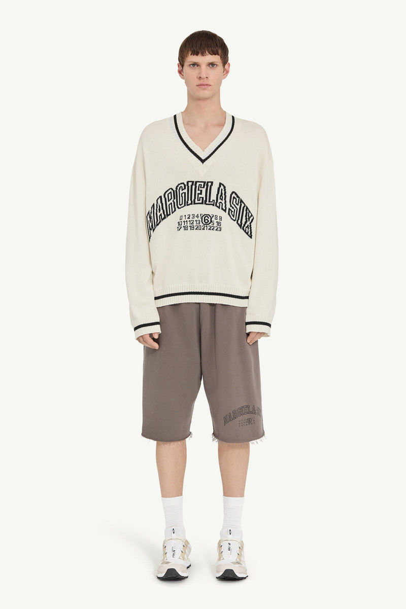 MM6 Maison Margiela V-neck varsity jumper outlook