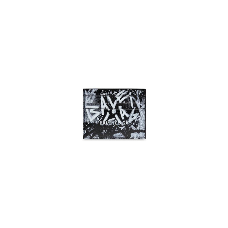 Men's Cash Card Holder With Split Graffiti  in Black 1