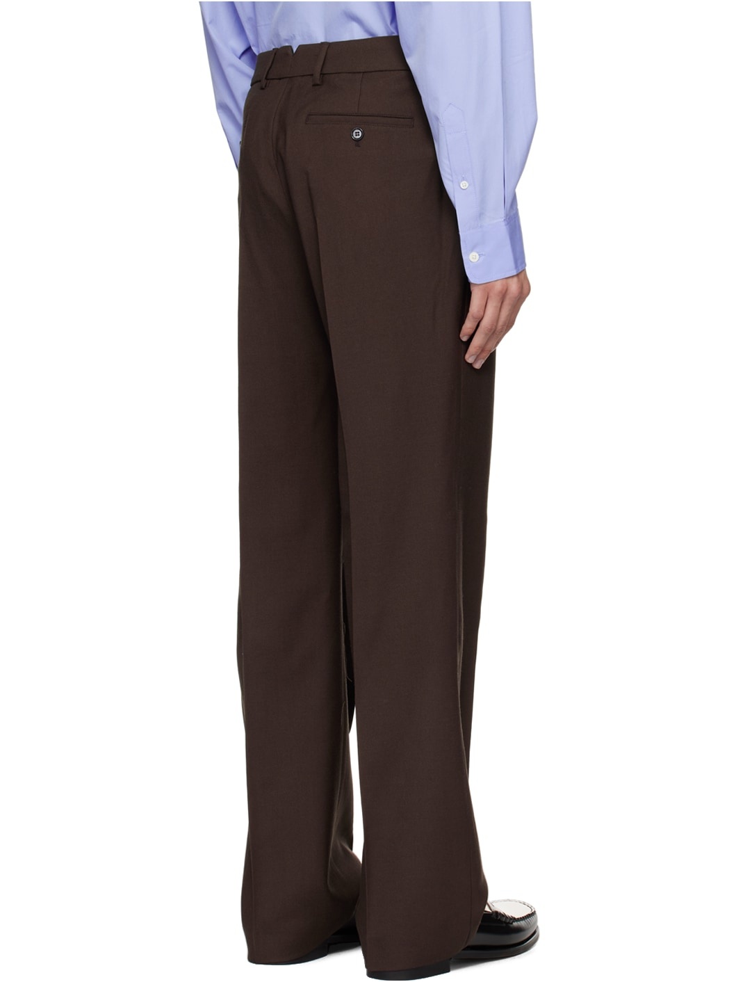 Brown Straight-Fit Trousers - 3