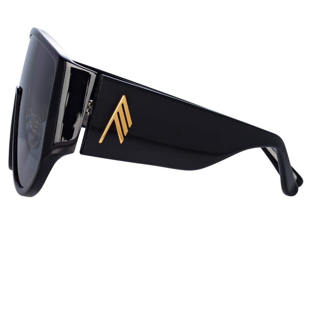 THE ATTICO IMAN SHIELD SUNGLASSES IN BLACK - 4