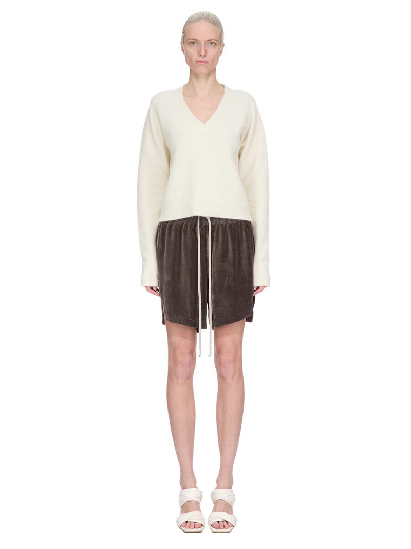 Rick Owens Gray Concordians Velvet Boxer Shorts outlook