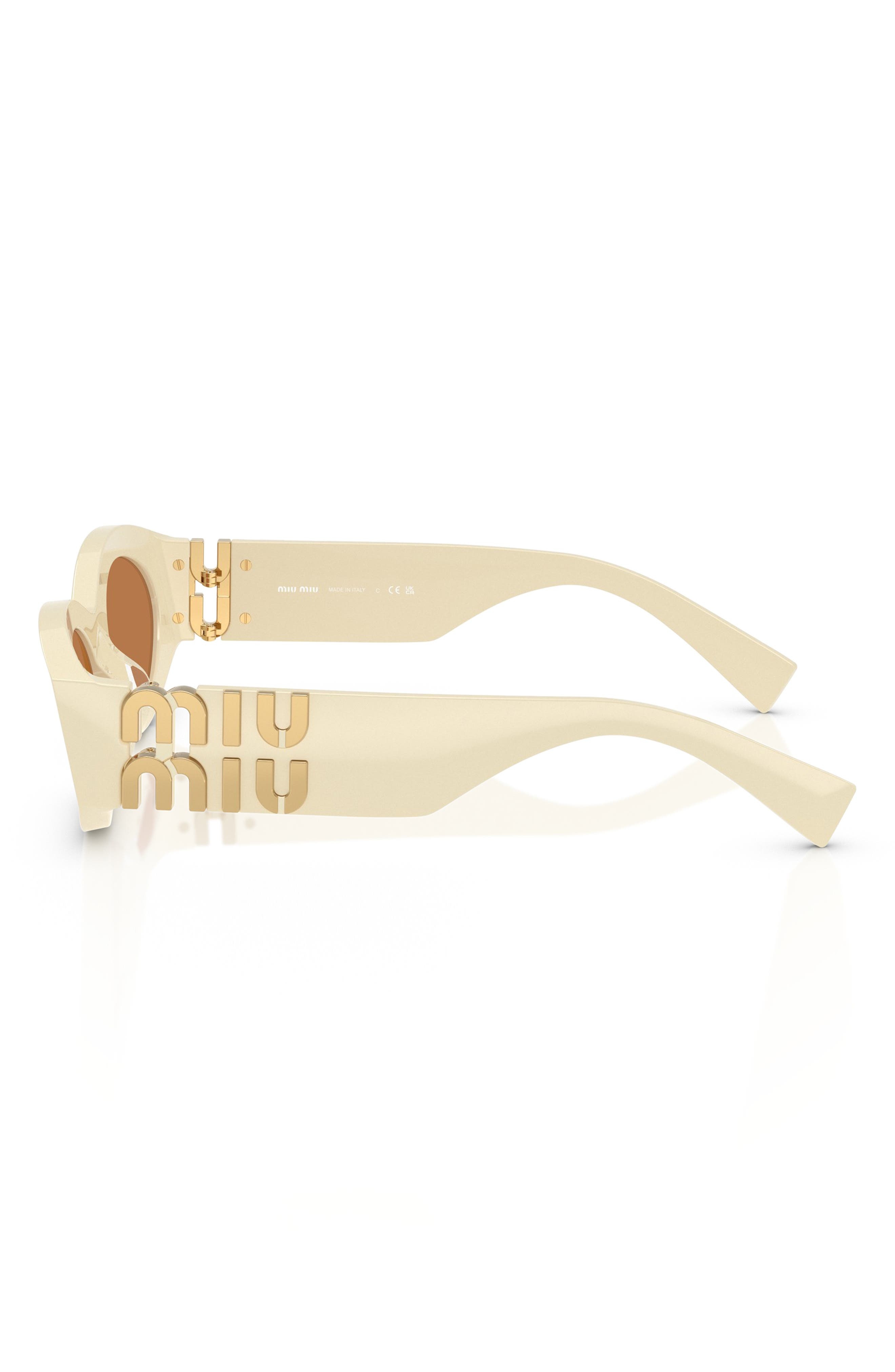 Miu Miu 54mm Rectangular Sunglasses in Milk/Brown at Nordstrom - 4