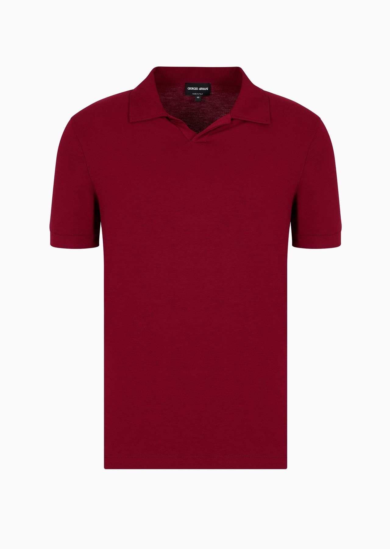 Stretch viscose jersey short-sleeved polo shirt - 1