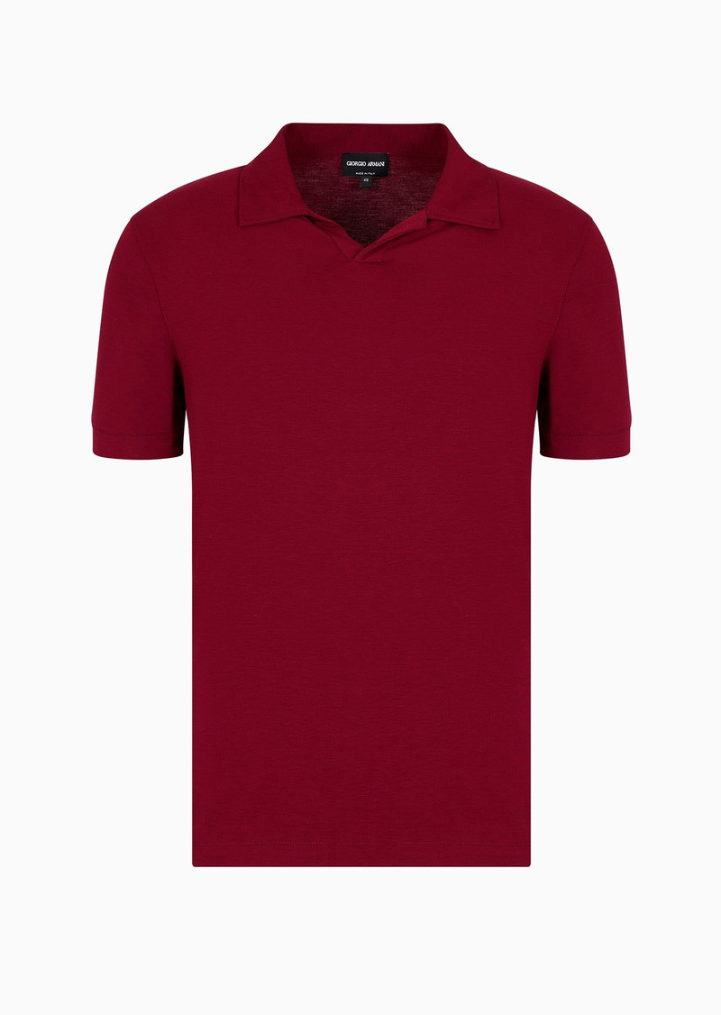 Stretch viscose jersey short-sleeved polo shirt 1