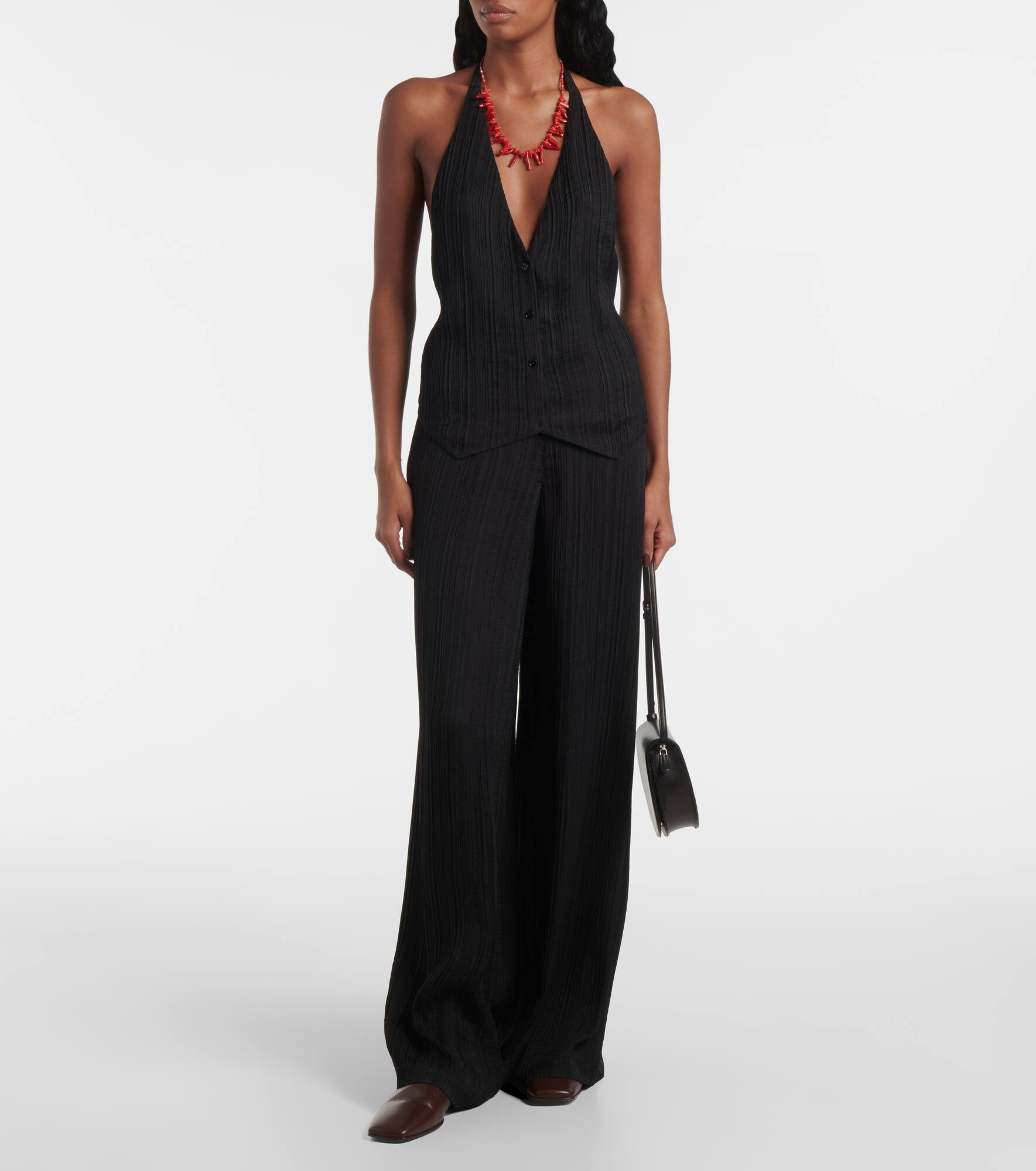 Suez pleated halterneck vest - 2