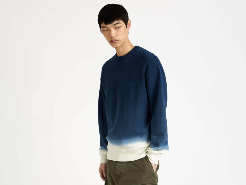 MENS DIP DYE SWEATSHIRT IN NAVY & ECRU 5