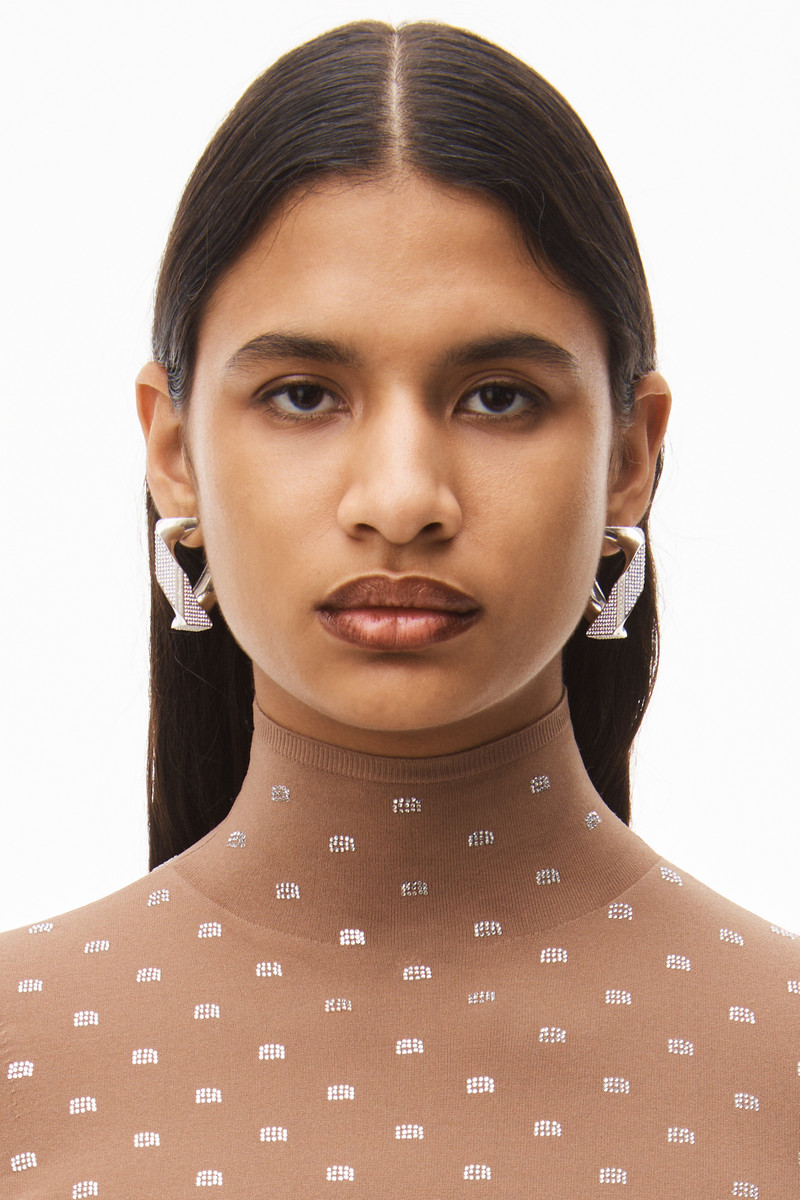 HOTFIX LOGO TURTLENECK IN CRYSTAL NYLON 5