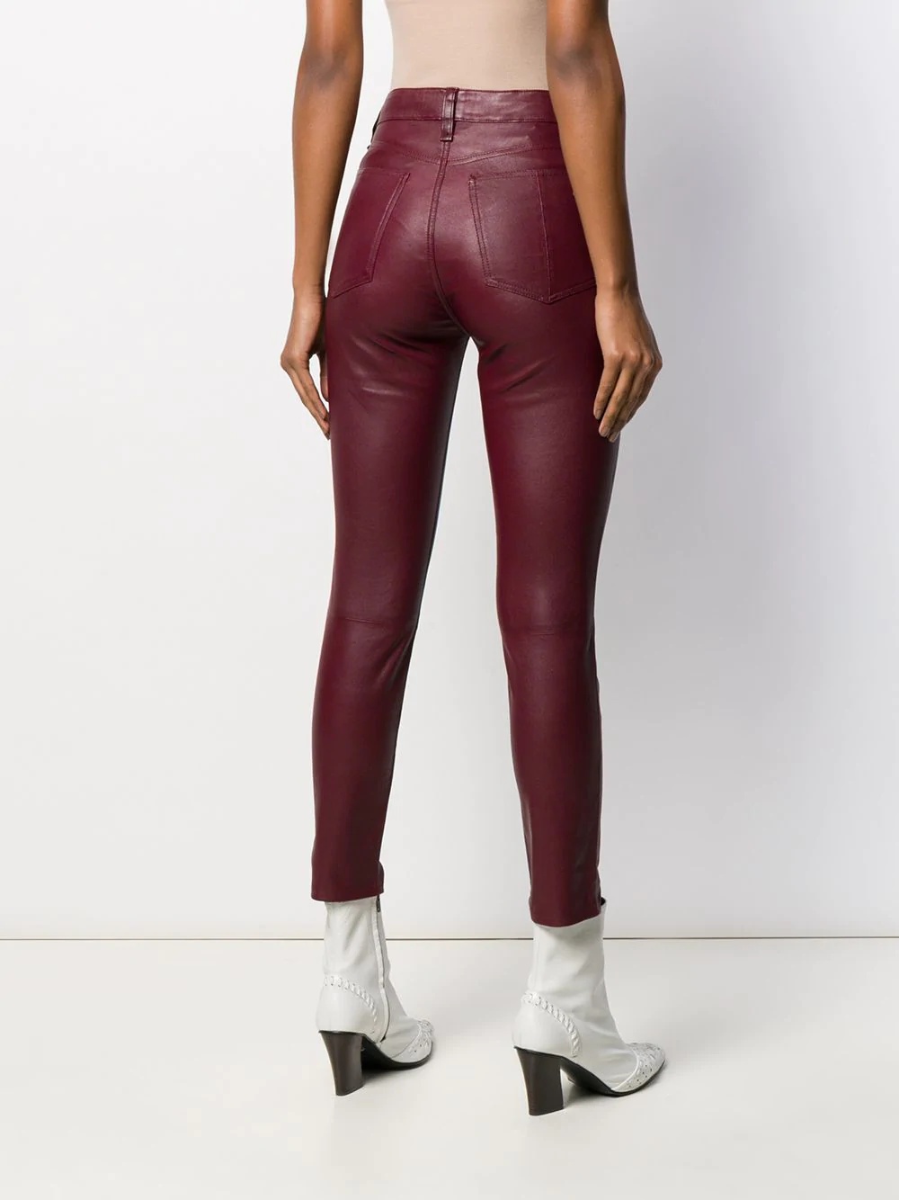 lambskin leather trousers - 4