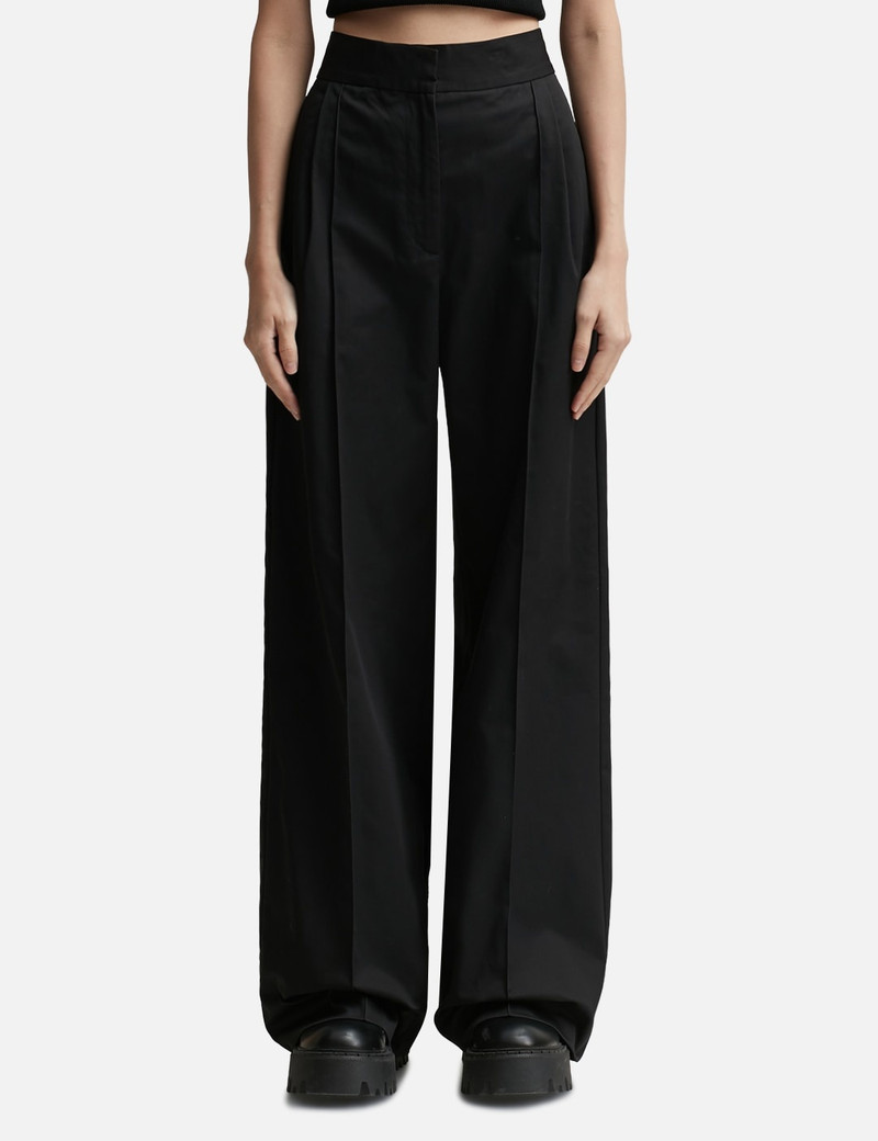 DOUBLE PLEAT PANTS IN COTTON GABARDINE - 1
