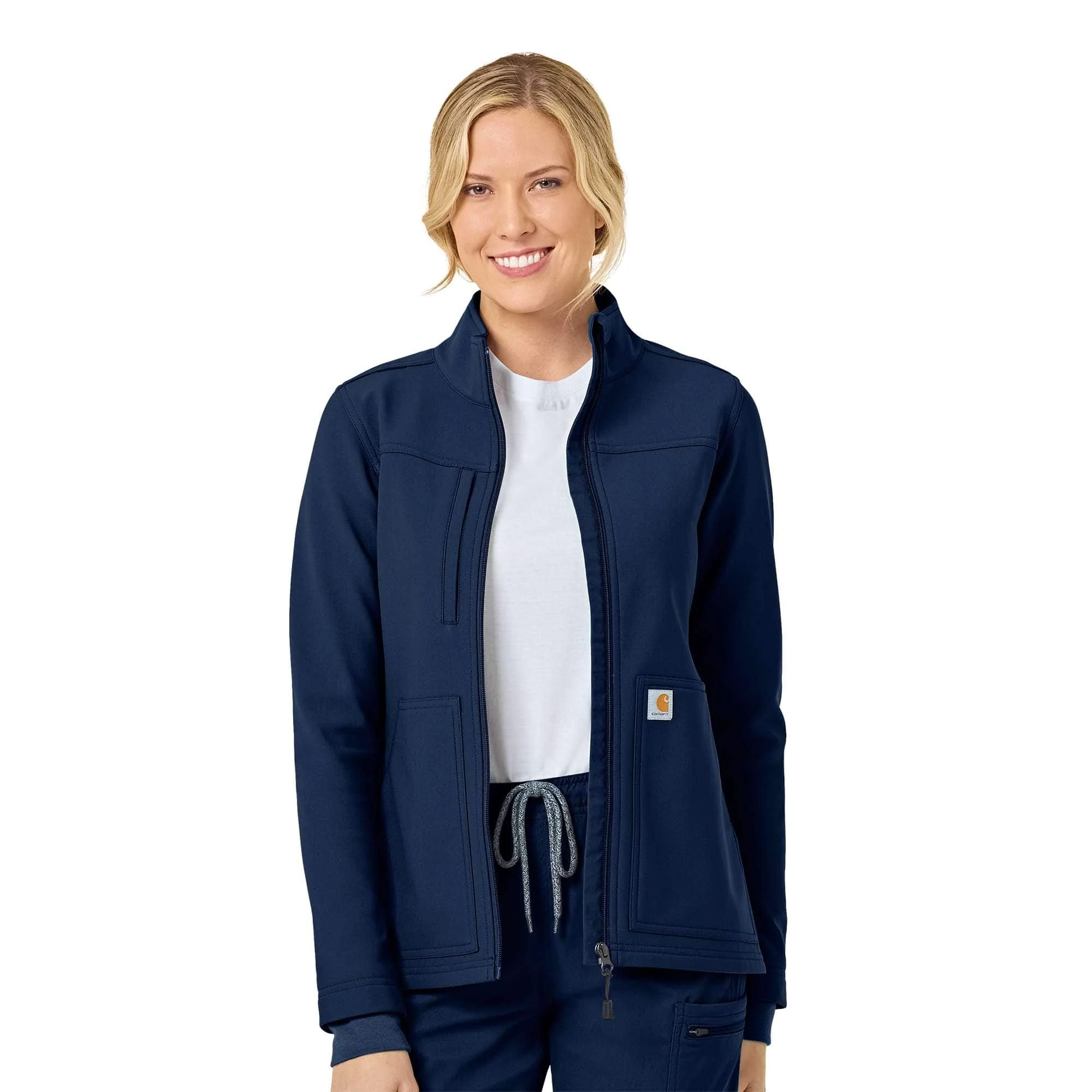 Women's Rugged Flex® Peak Bonded Fleece Scrub Jacket - 1
